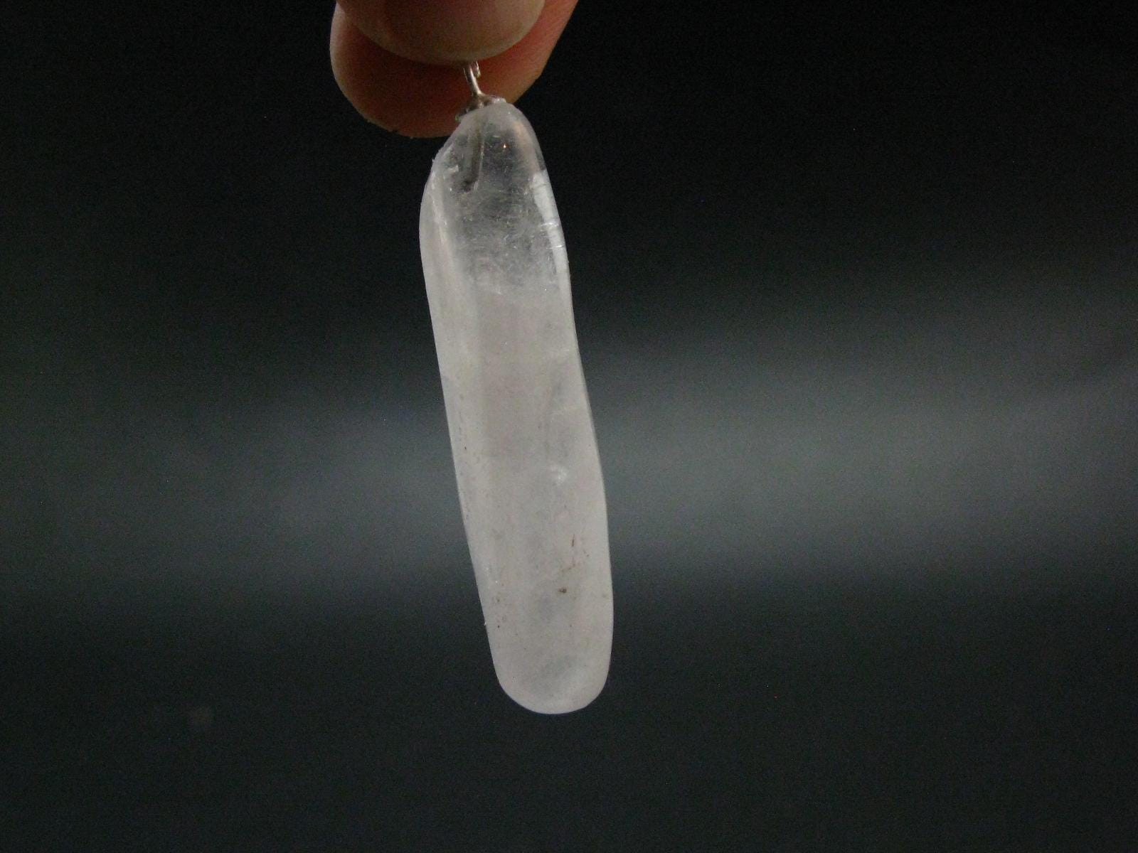 Nice Terminated Danburite Crystal Silver Pendant from Mexico – 2.0″ – 7.65 Grams
