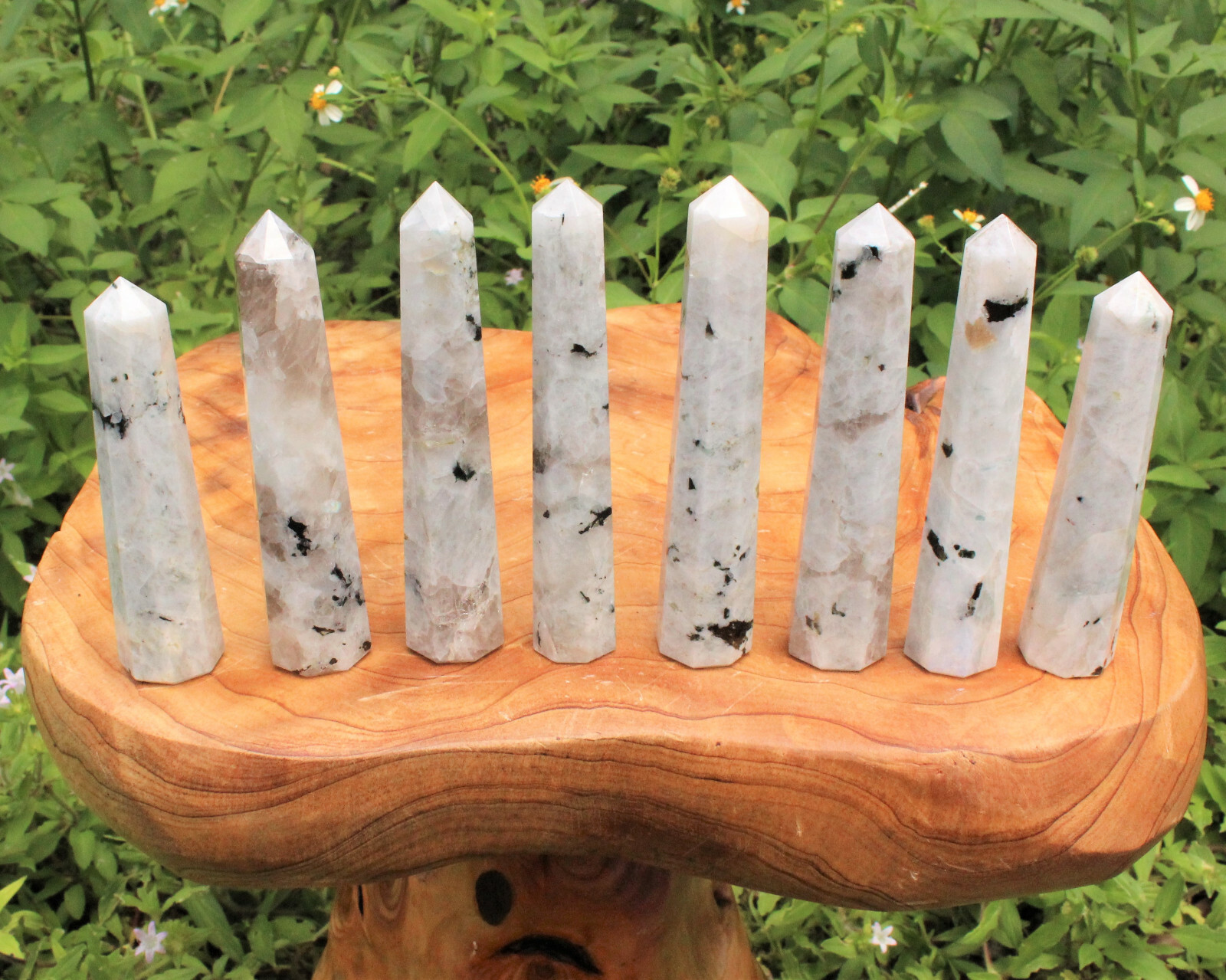 Rainbow Moonstone Obelisk (6-Sided, ‘A’ Grade, Moonstone Crystal Tower, Point)