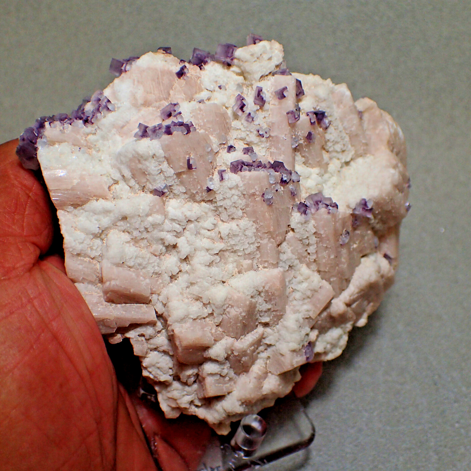 Fluorite on Microcline, Dreamtime Claim, Lake George, Colorado