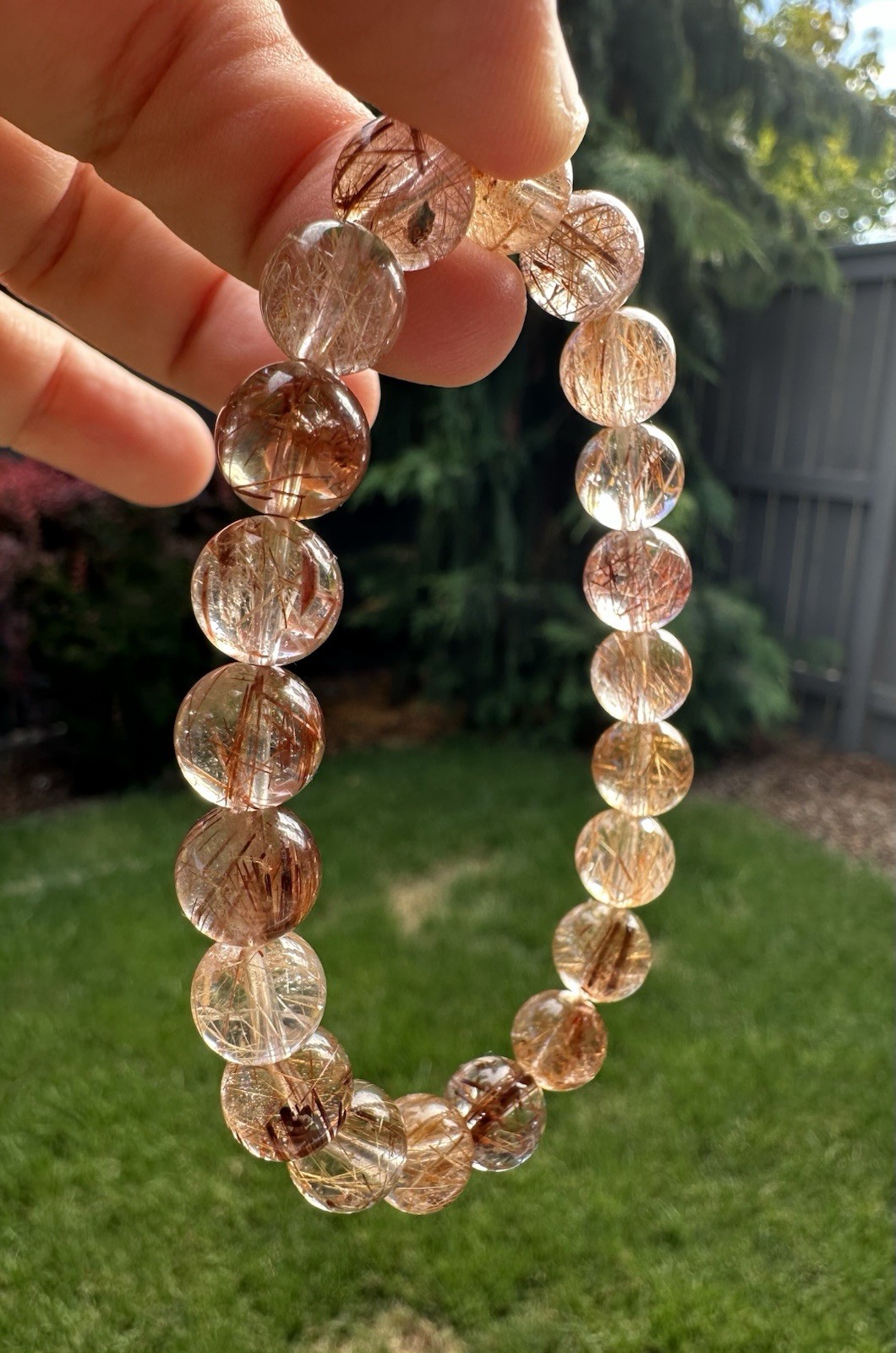 9mm+ Rutilated Quartz Bracelet