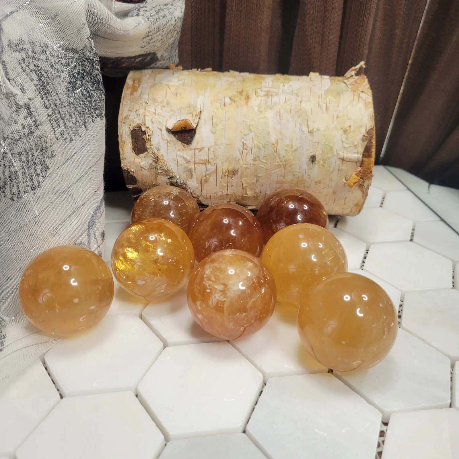 Honey Calcite Crystal Ball Sphere 1 5/8″ Diameter