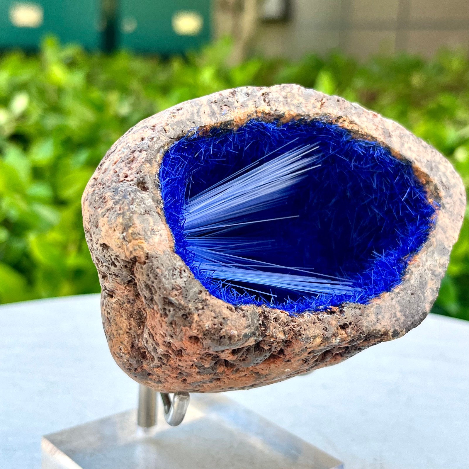 451G Blue Natural Goethite Crystal Quartz Energy Ore Healing Mineral Specimen