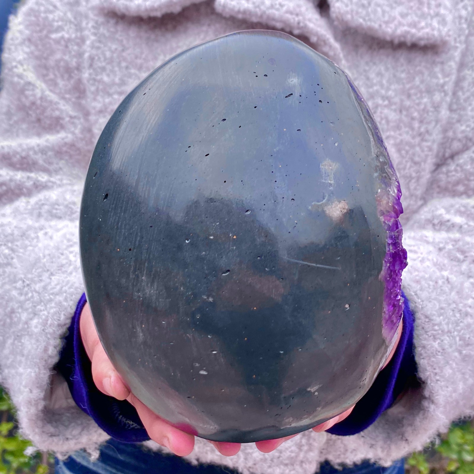 8.15LB Natural amethyst Dinosaur egg Quartz Crystal specimen healing