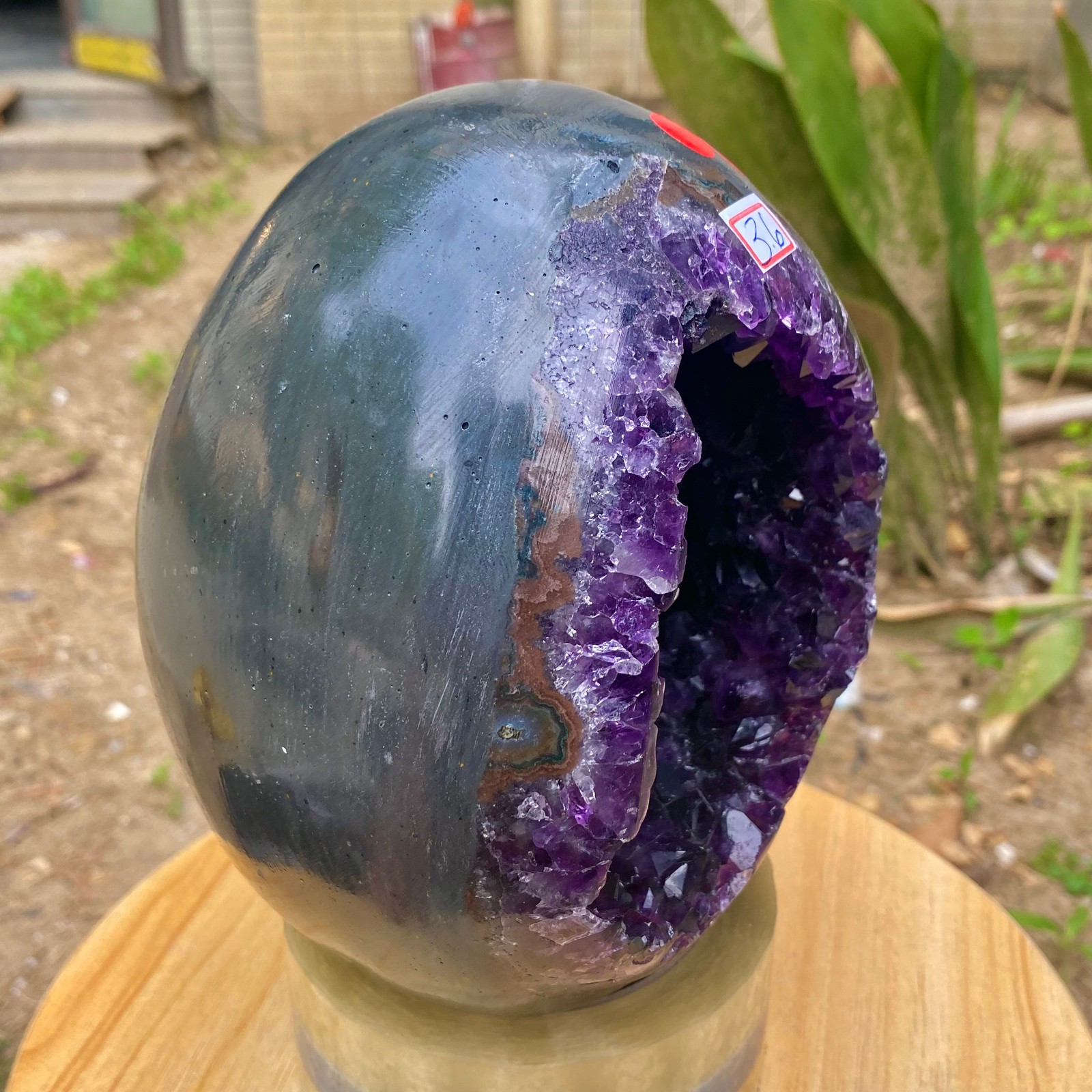 7.93LB Natural amethyst Dinosaur egg Quartz Crystal specimen healing