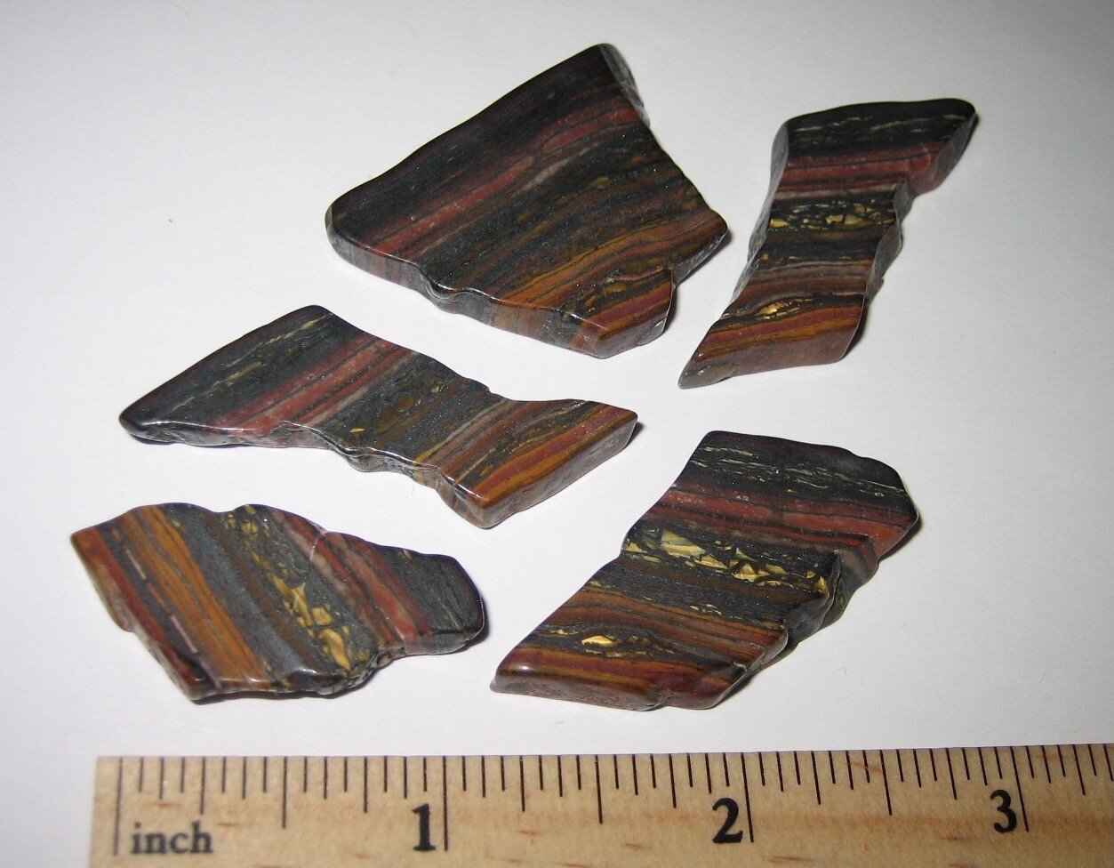 5 TUMBLED POLISHED NATURAL 1.2″- 1.4″ TIGER IRON STONE MINERALS AUSTRALIA 47g *1