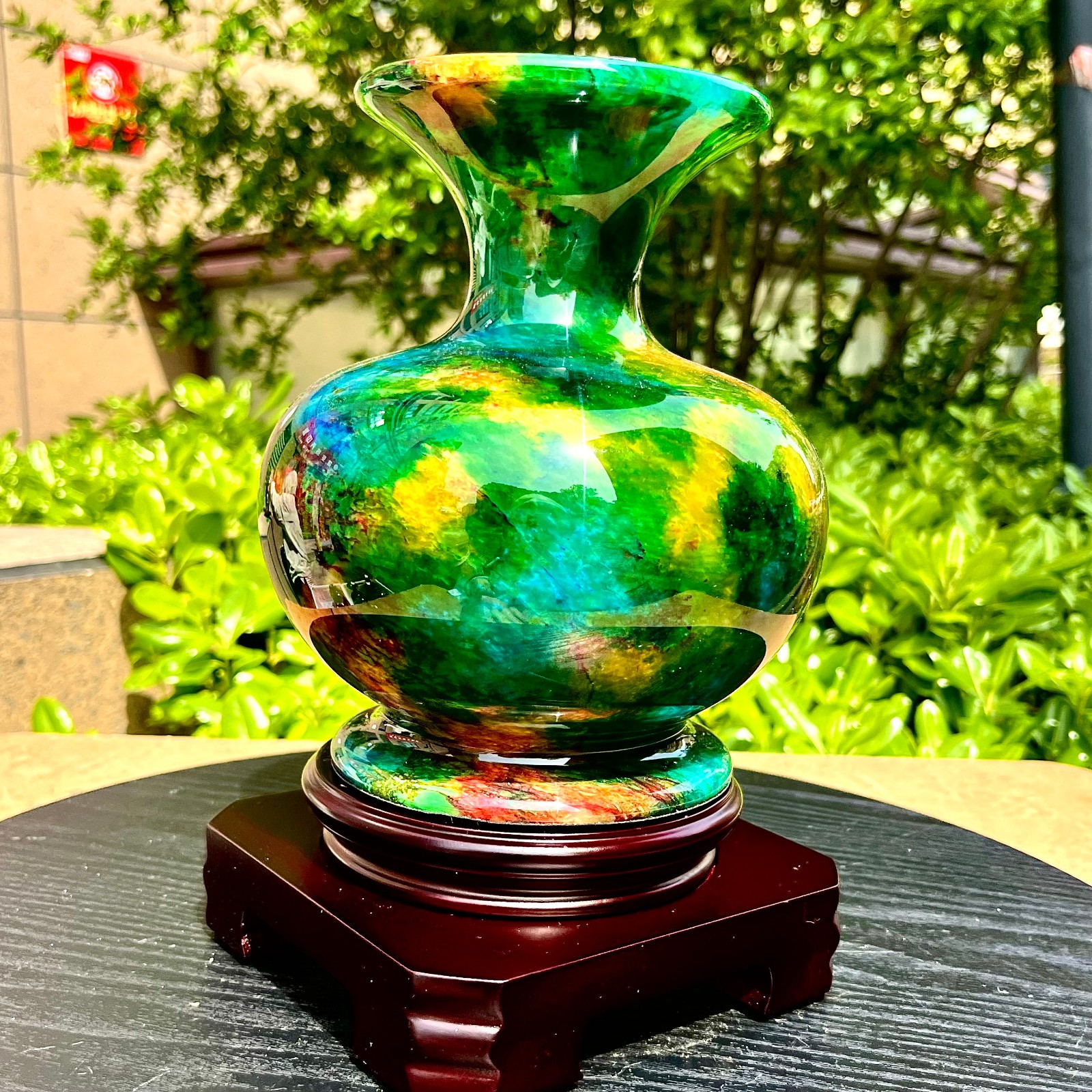 3.81LB Natural “Seven Colors Jade” vase specimen -Taiwan China