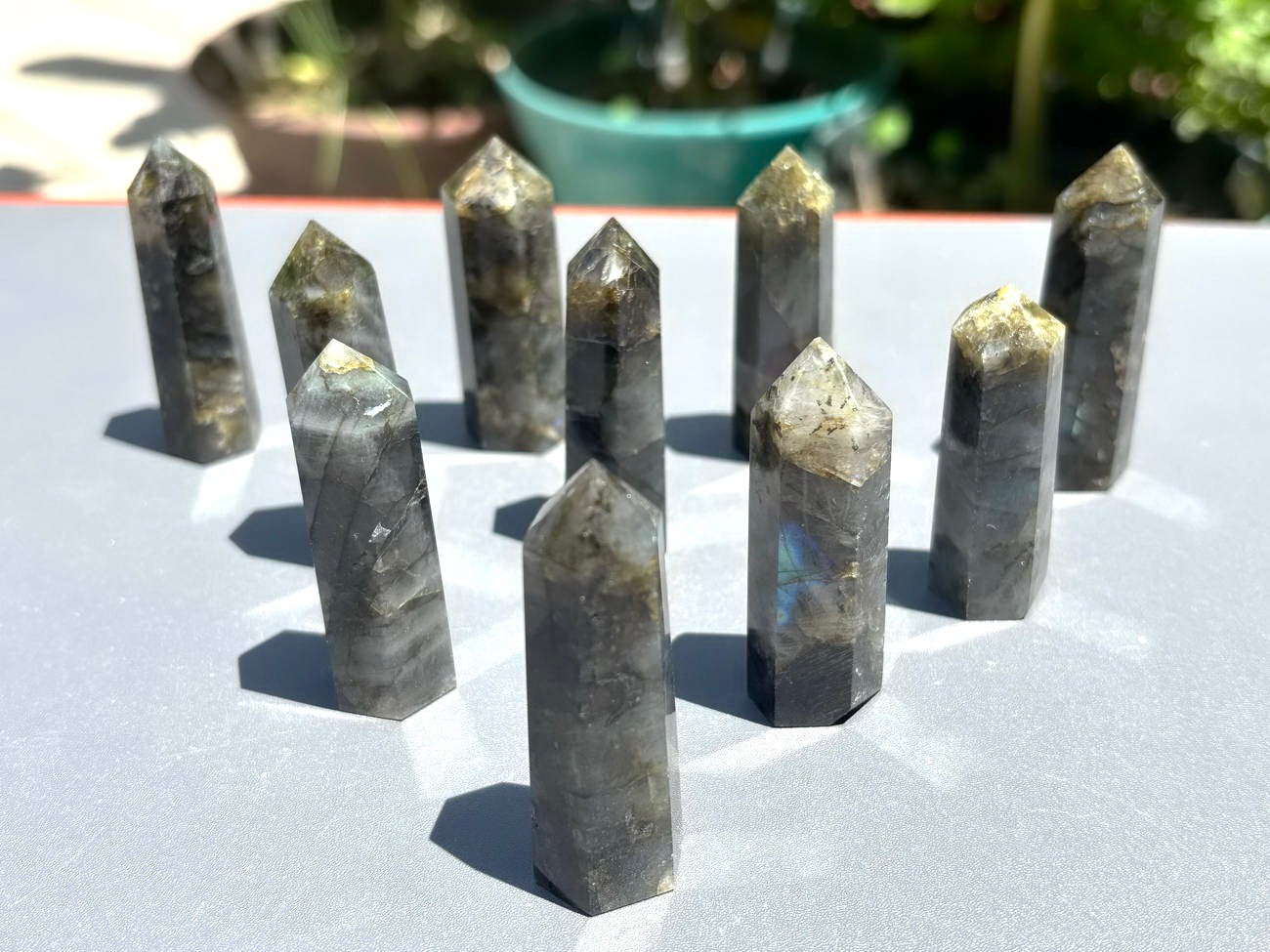 10pcs Lot 2” Labradorite Stone Point Obelisk Tower Crystal Wand 50-60mm