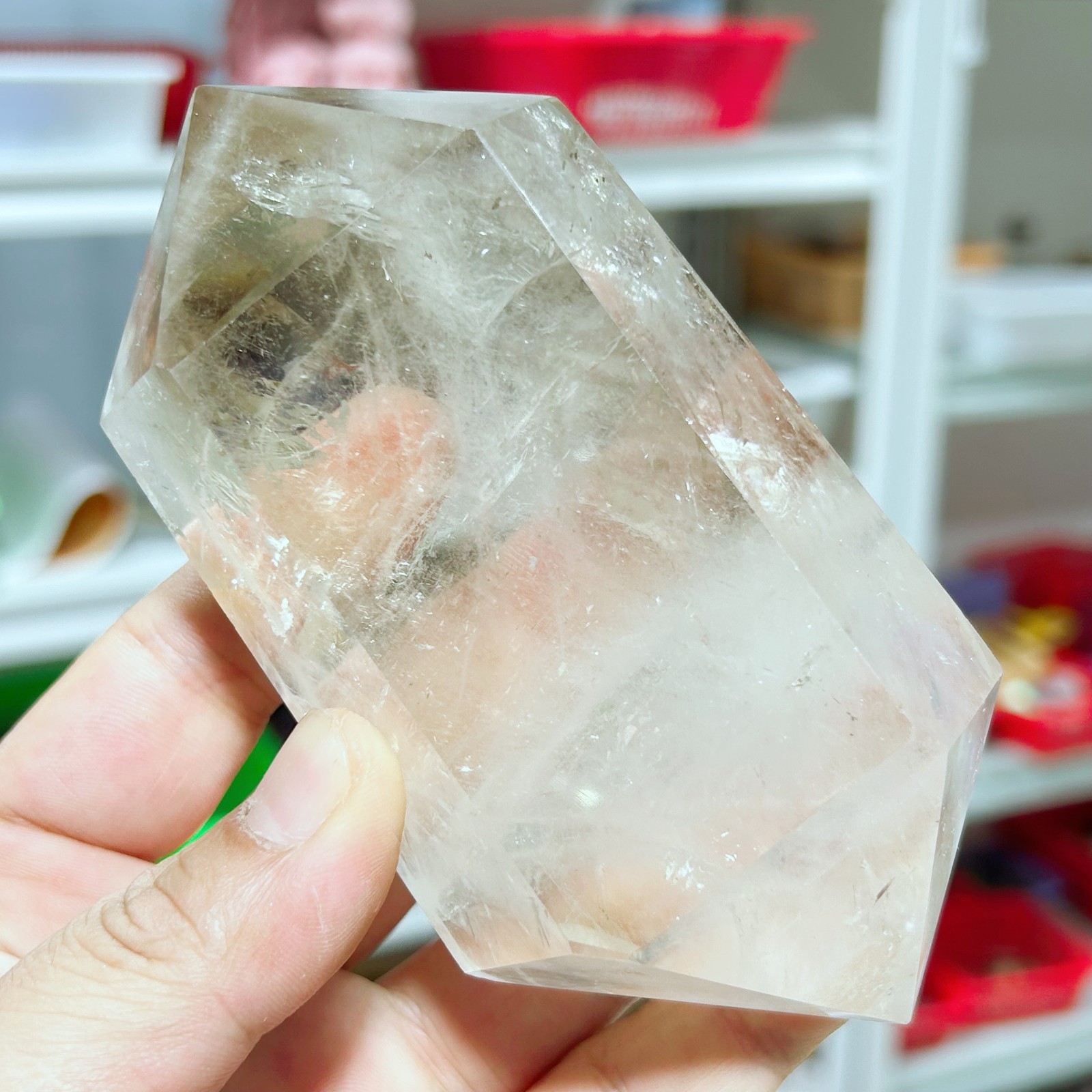 1.17LB Natural Smoky Quartz Obelisk Crystal Double Point Healing G7726