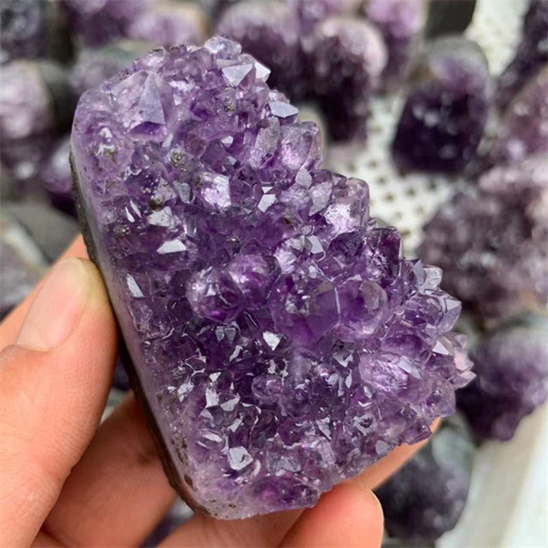 Natural Amethyst Quartz Crystal Cluster Healing Stone Geode Specimen Collections