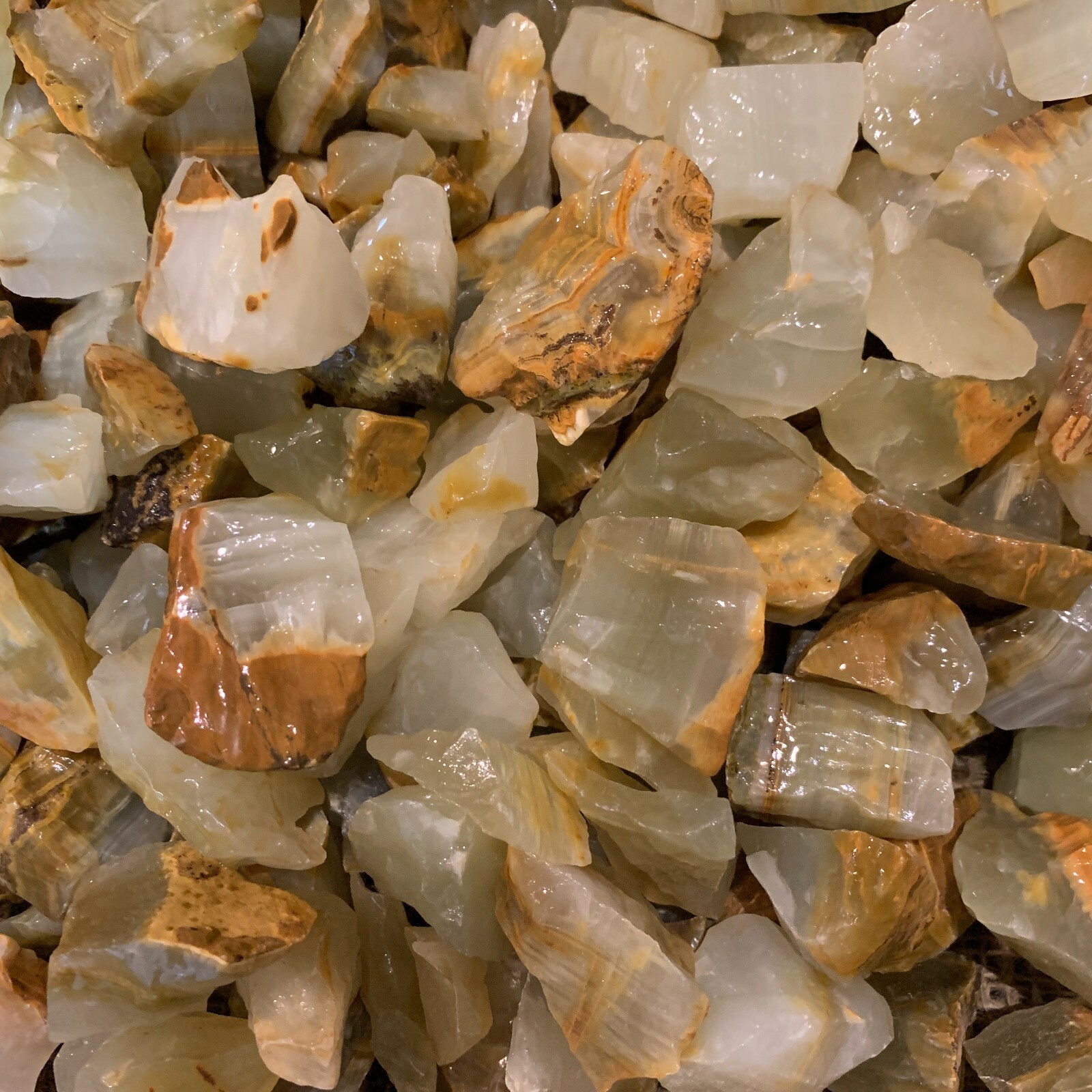 1000 Carat Lots of Green Onyx Rough – Plus a Very Nice FREE Faceted Gemstone