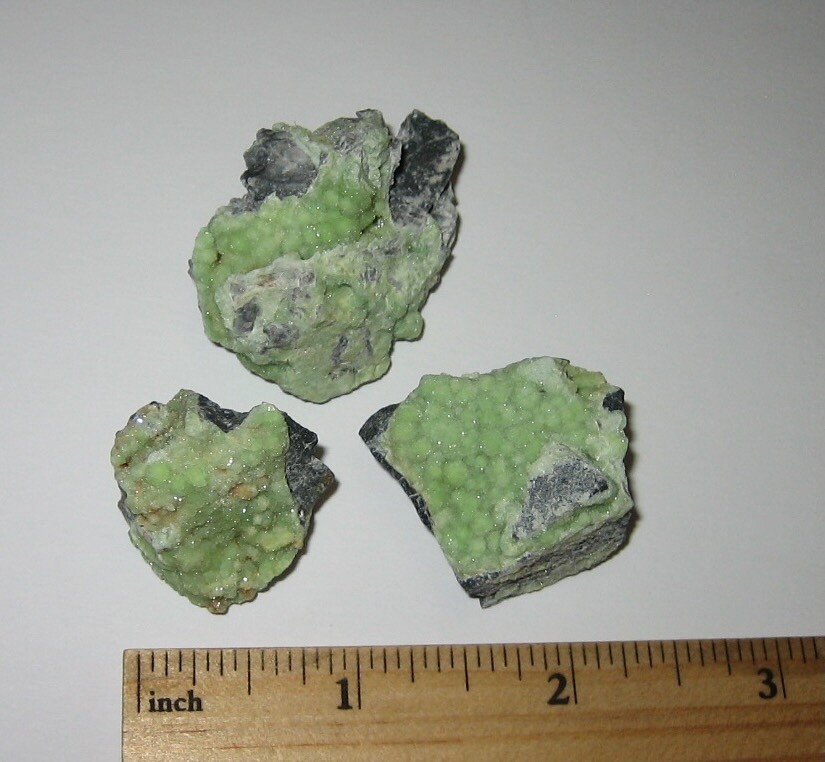 3pc BEAUTIFUL NATURAL 0.9″- 1.5″ LIGHT GREEN WAVELLITE CRYSTAL CLUSTERS ~ 51g *1