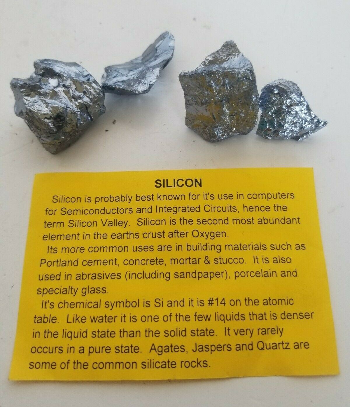 Silicon Pieces Mineral 2 ounces Lot of 4