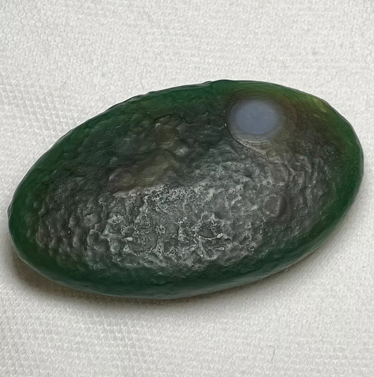RARE Gobi Eye Agate Bonsai Suiseki Flat Palm Stone Green 18g