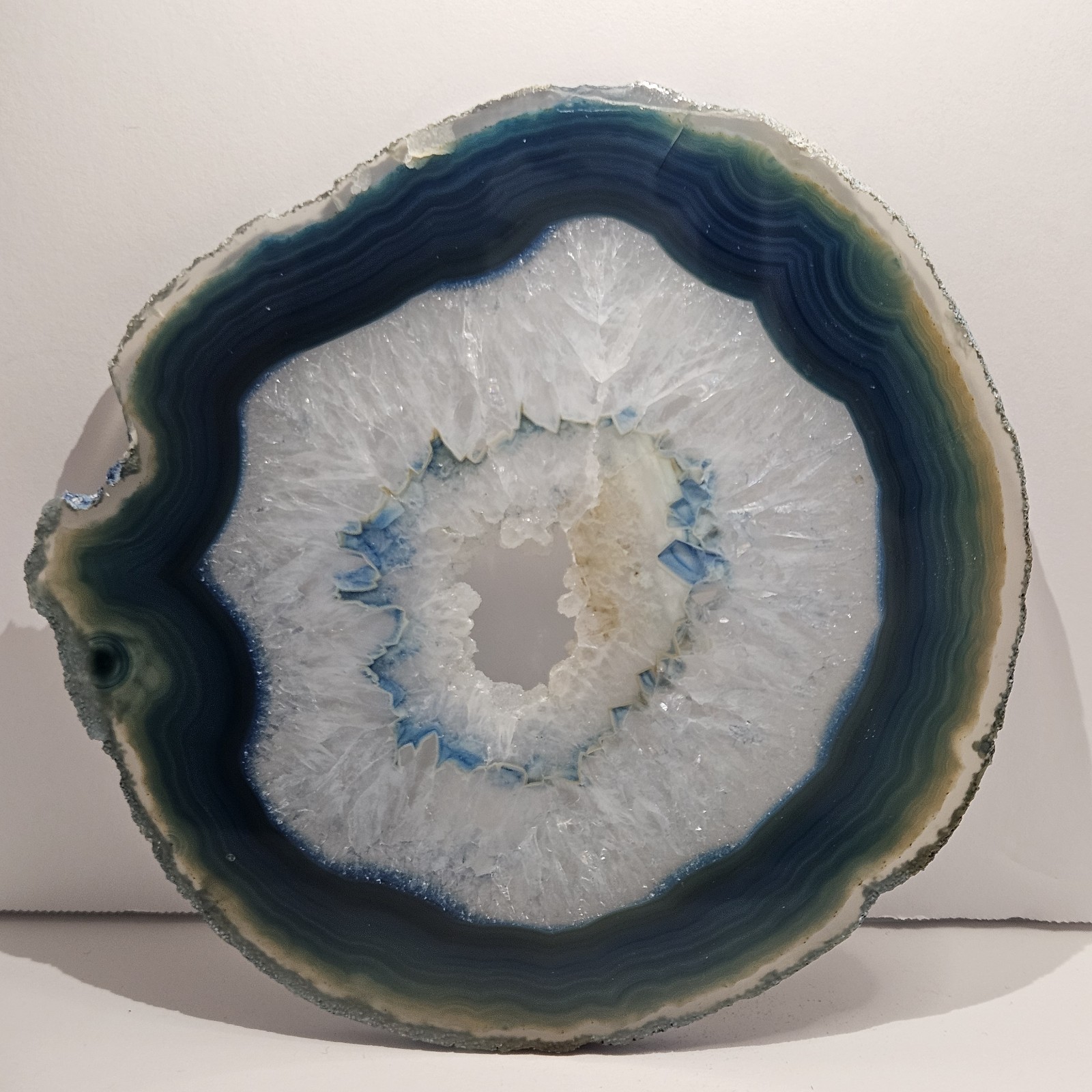 Large Blue Agate Slice 5.25″ GORGEOUS!!!