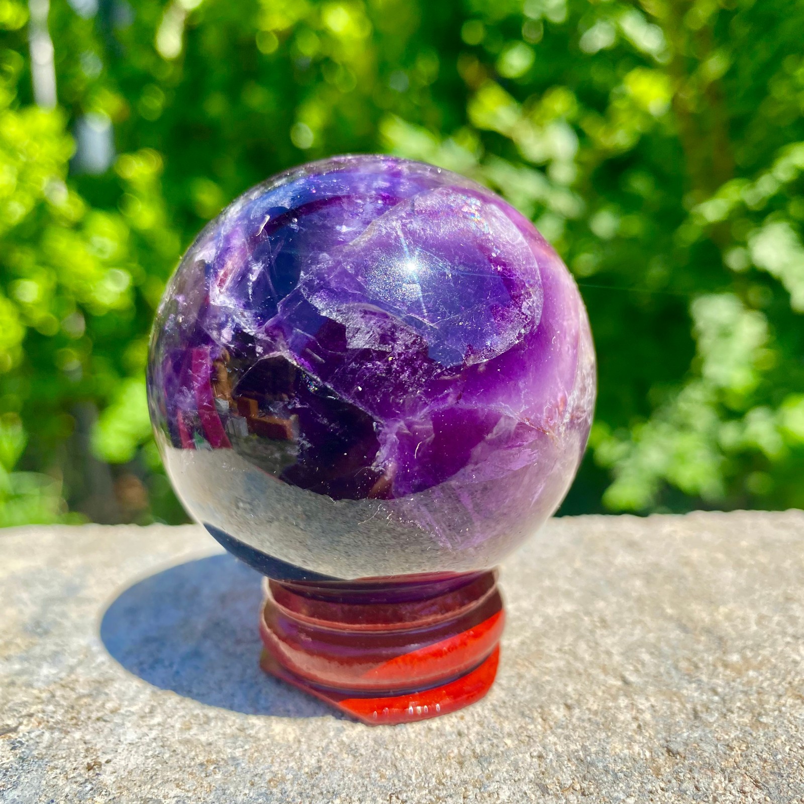 217G natural Green fluorite ball quartz crystal Sphere Reiki energy healing