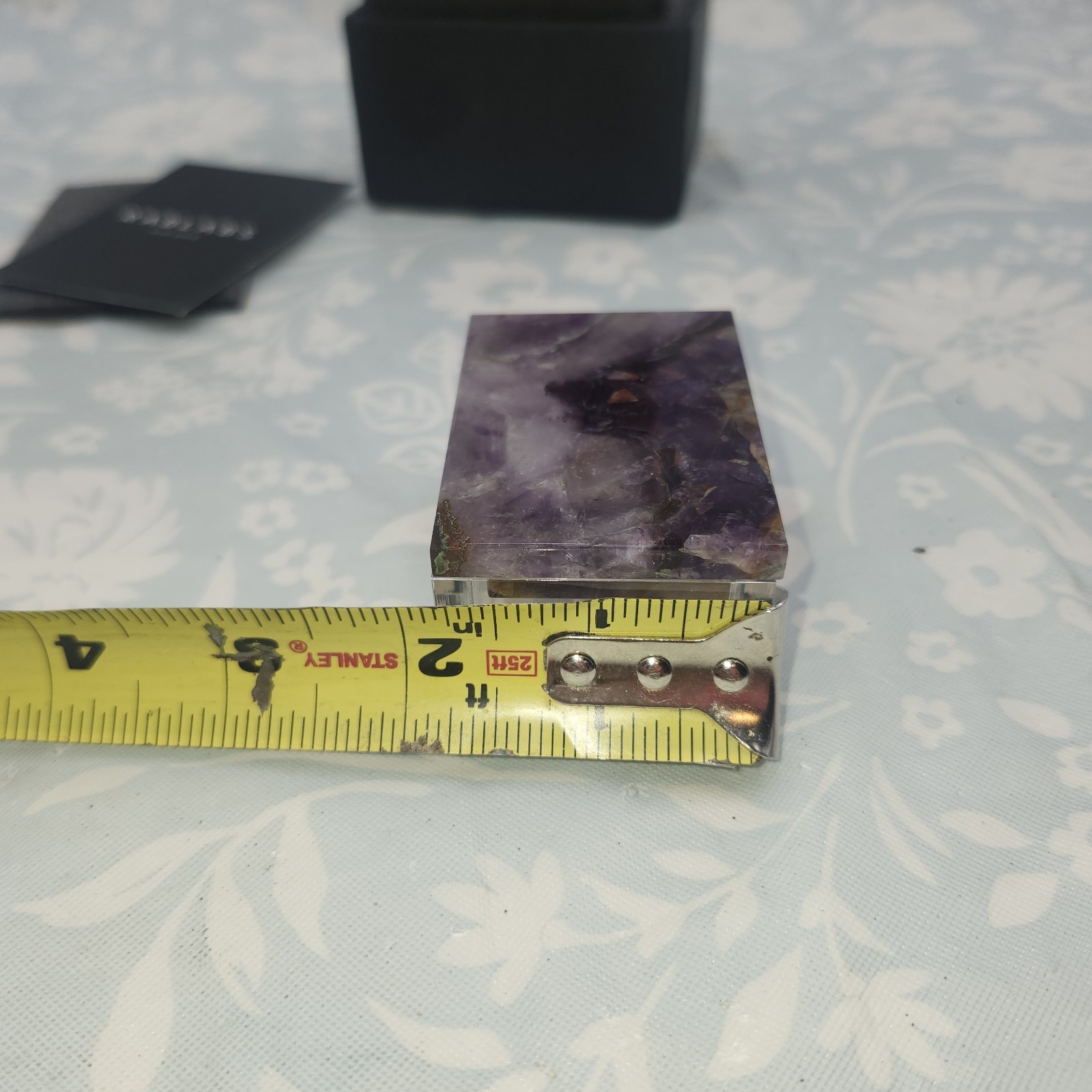 NEW RABLABS RARE Adorado LUCITE BOX Moss Agate purple trinket