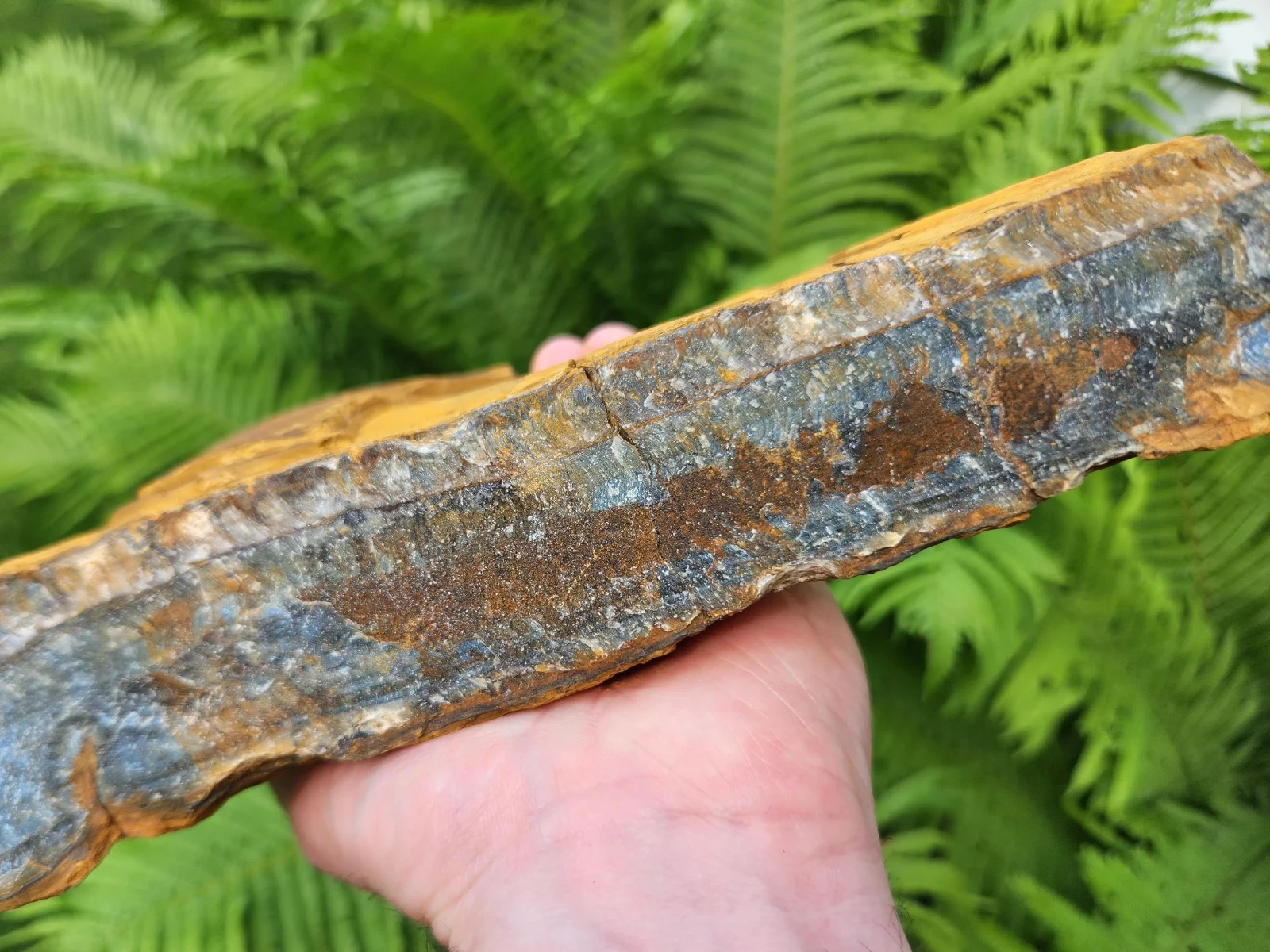 5 lb 11 oz Rough Blue Tiger’s Eye Stone. Ideal for Lapidary. Luminescent