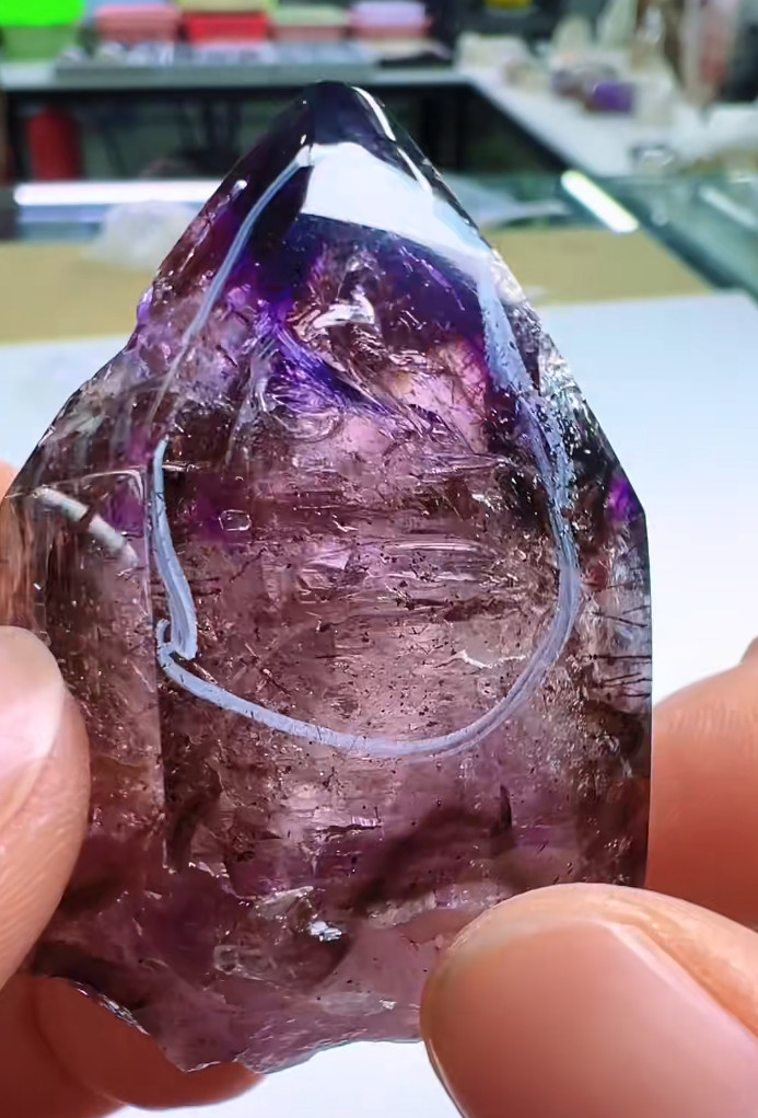 51*36*25mm Natural Enhydro Quartz Crystal Moving Water Drop Reiki Heal Specimens