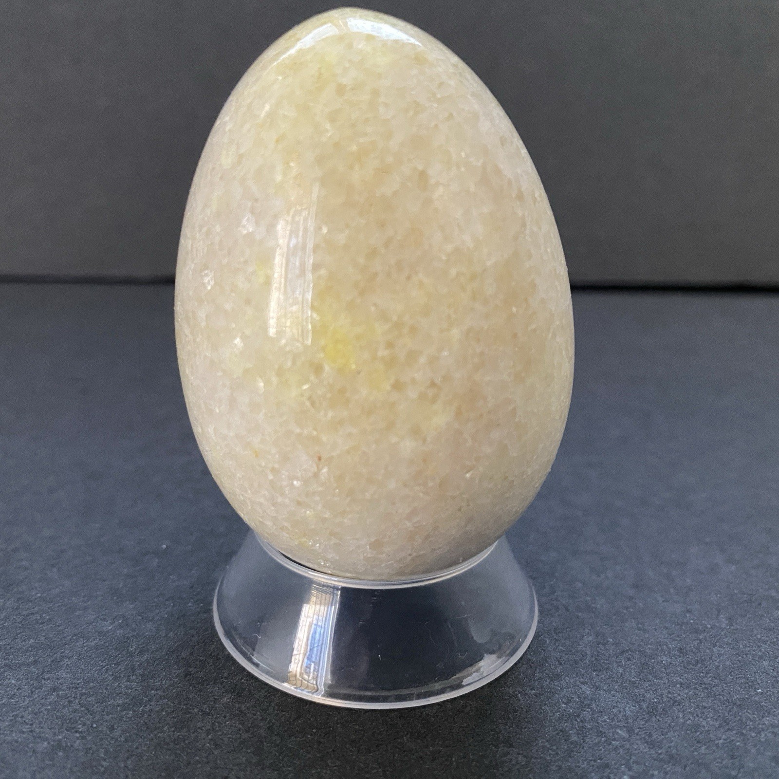 Natural Onyx Stone Egg With Stand Hand Polished Banded Agate Calcite Crystal