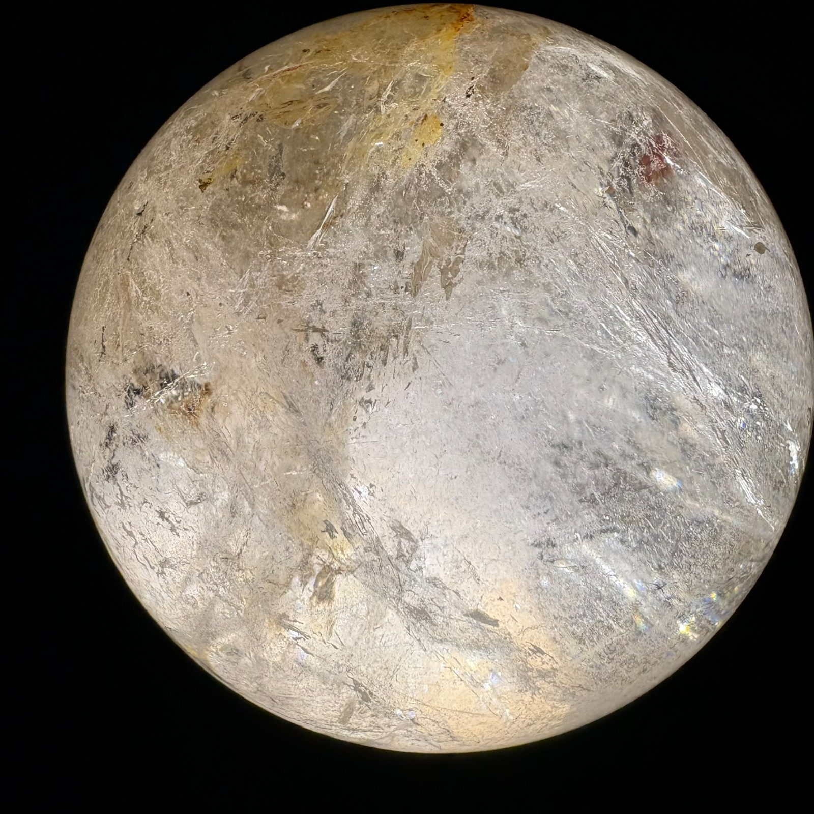 79mm Large Quartz Ball Natural Crystal Sphere w/ USB Light Stand Decoration