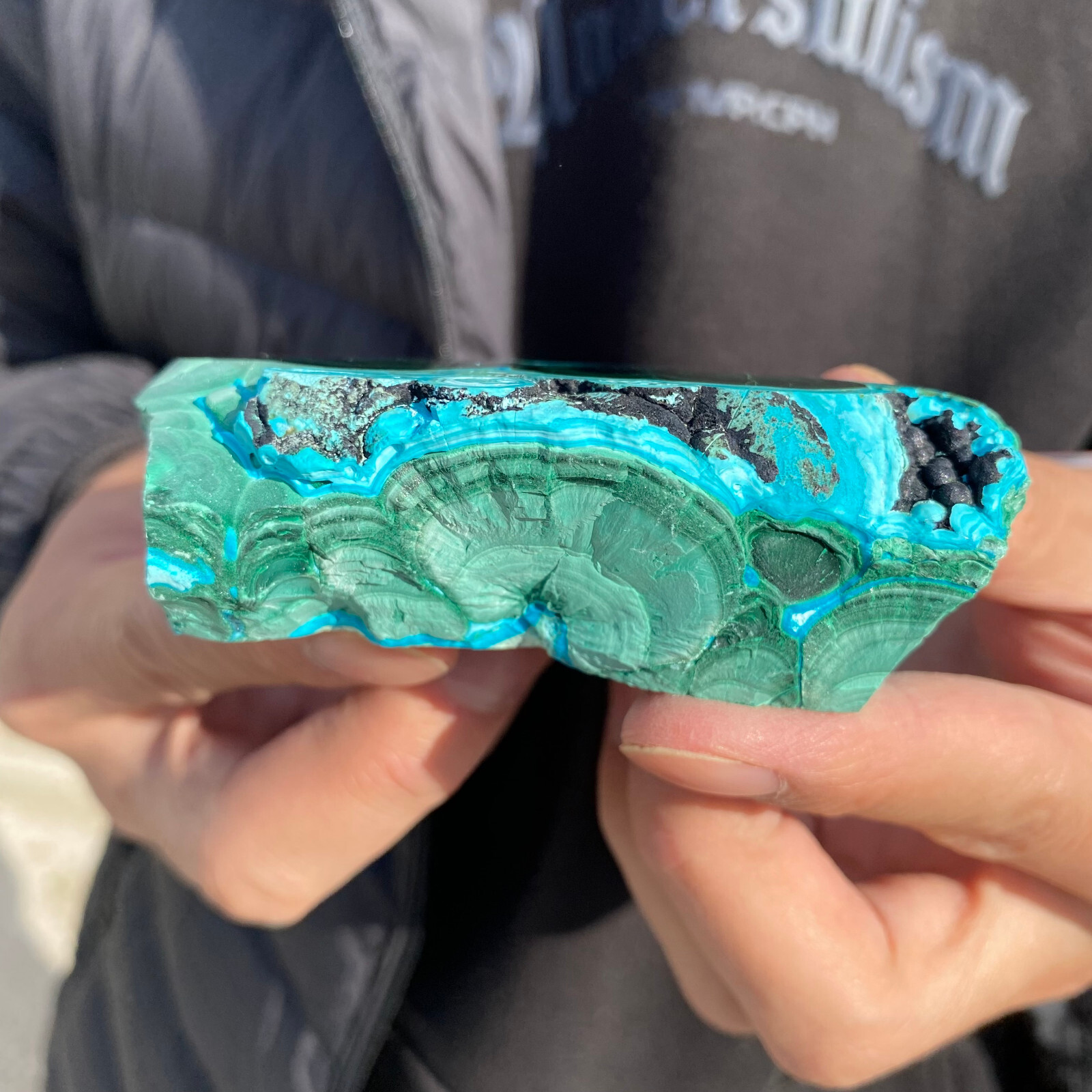 300G Rare Natural Beautiful Chrysocolla/Malachite Crystal Gem Mineral Specimen