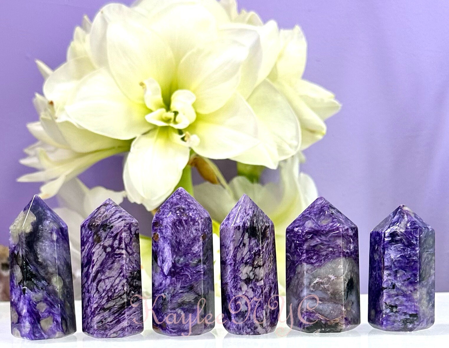 Wholesale Lot 1 Lb Natural Charoite Obelisk Tower Point Crystal Energy