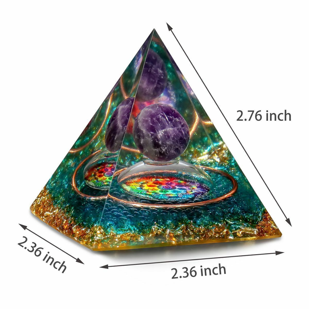 Orgone Pyramid Energy Generator Emf Protection Healing Meditation Orgonite Stone