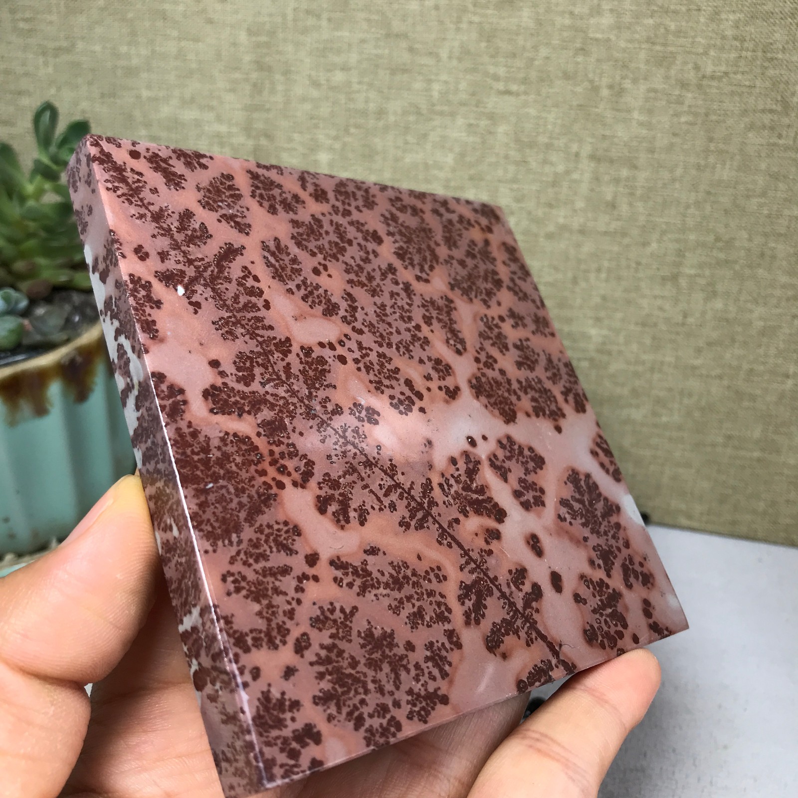 Natural Chinese painting stone crystal ornaments for home decoration 284g A5364