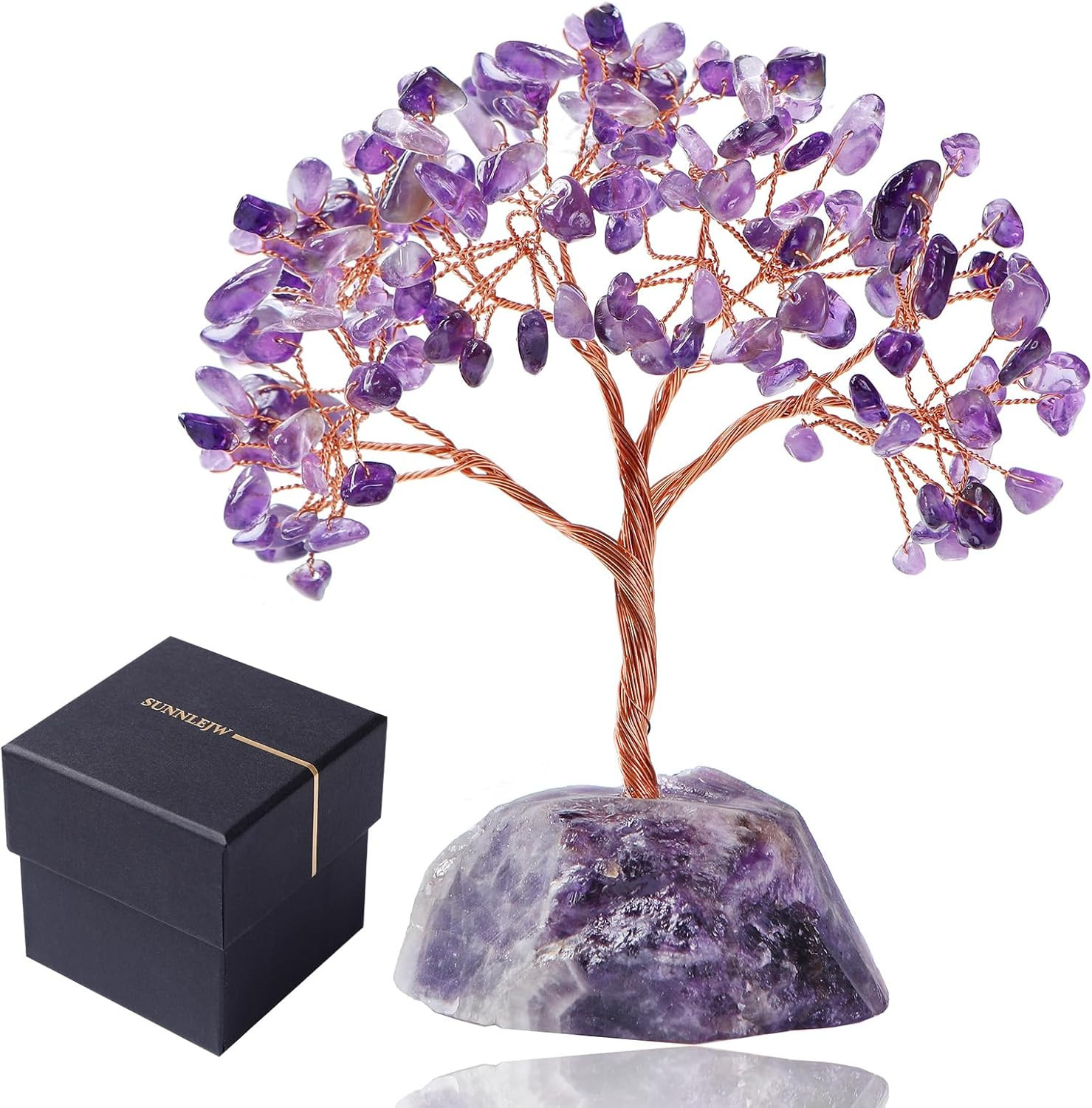Amethyst Crystal Tree of Life, Chakra Tree Gifts for Women Purple Room Decoratio