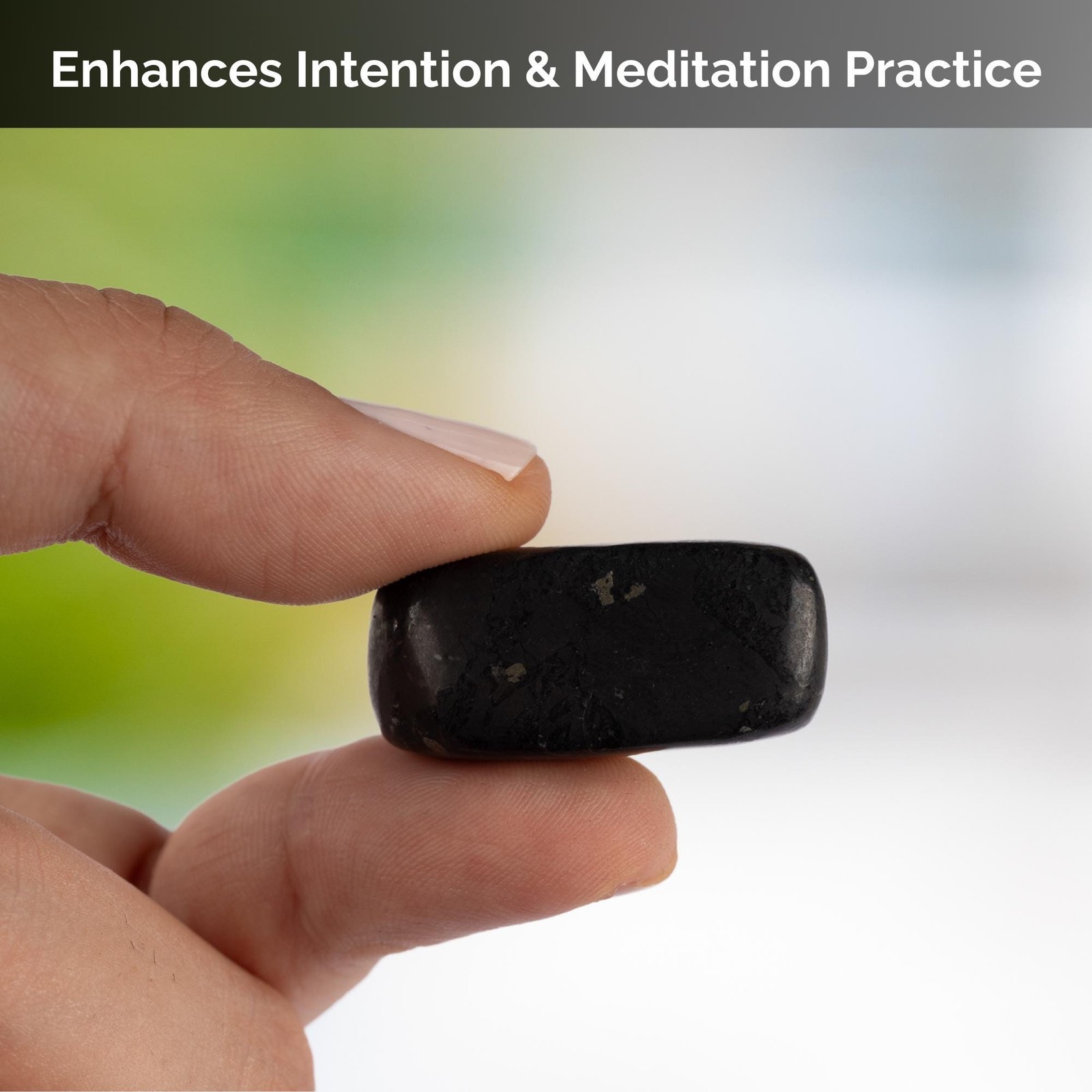 Shungite Crystal Tumble Stone, Polished Stone for Meditation & Healing