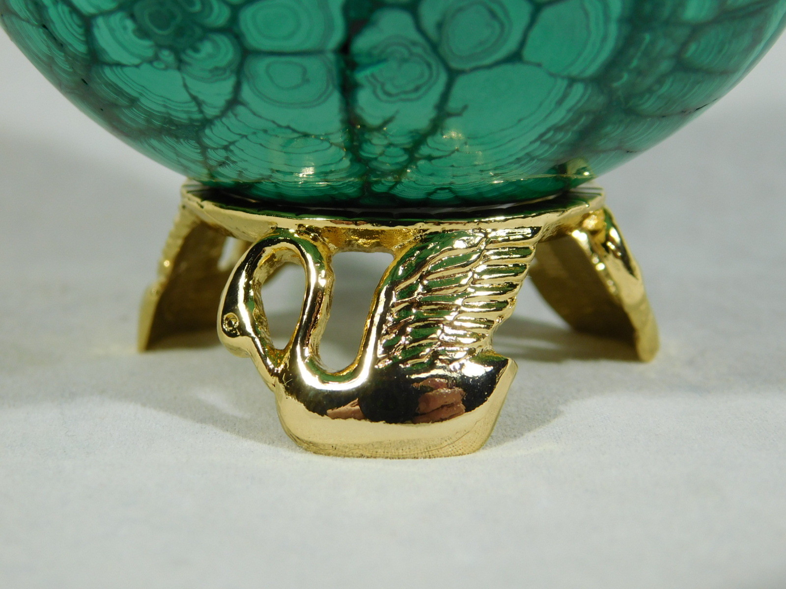 Sphere Display Stand Small Size Swan Design Gold Color