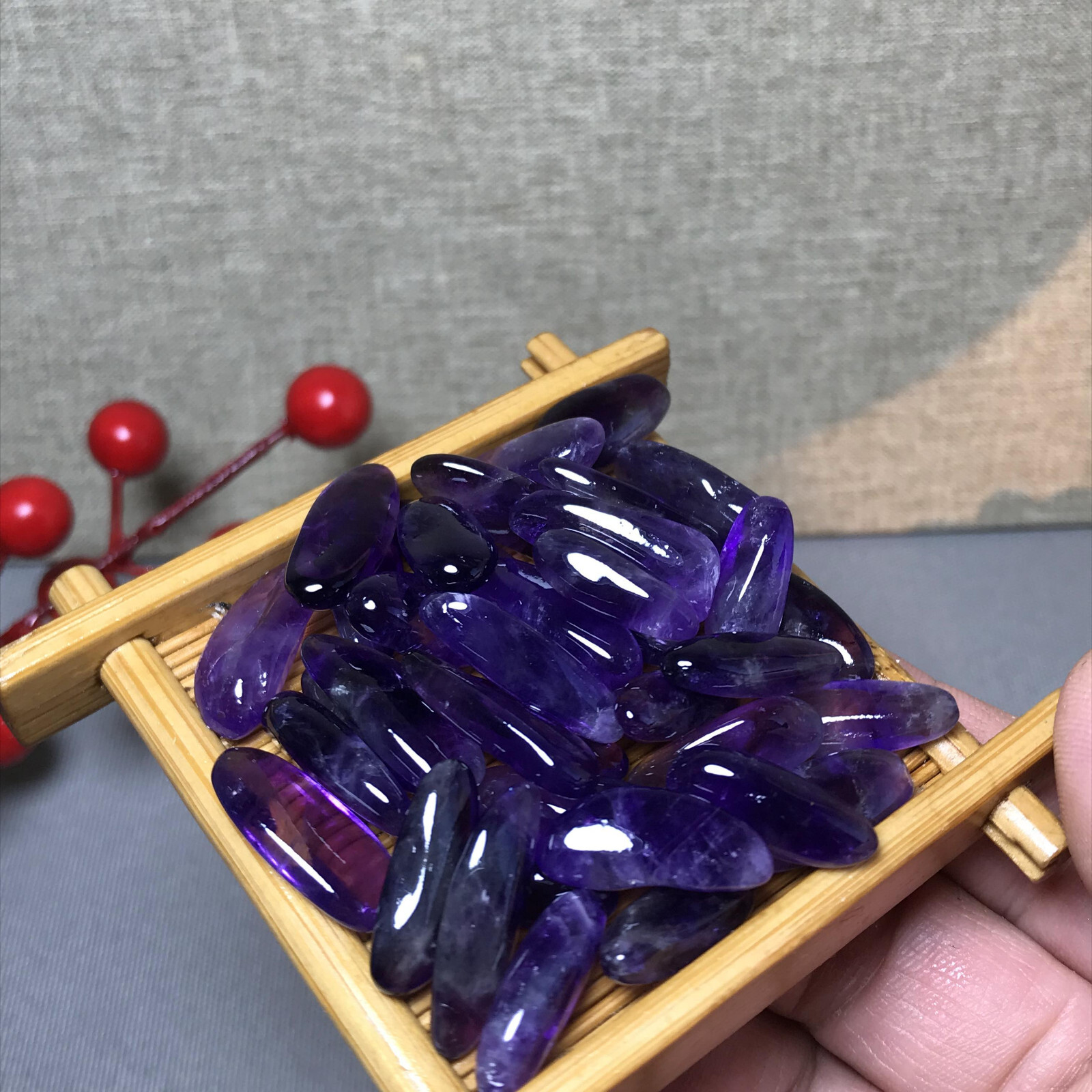 40pcs Natural Dreamy amethyst Crystal gemstone Polish Mineral Specimen A5604