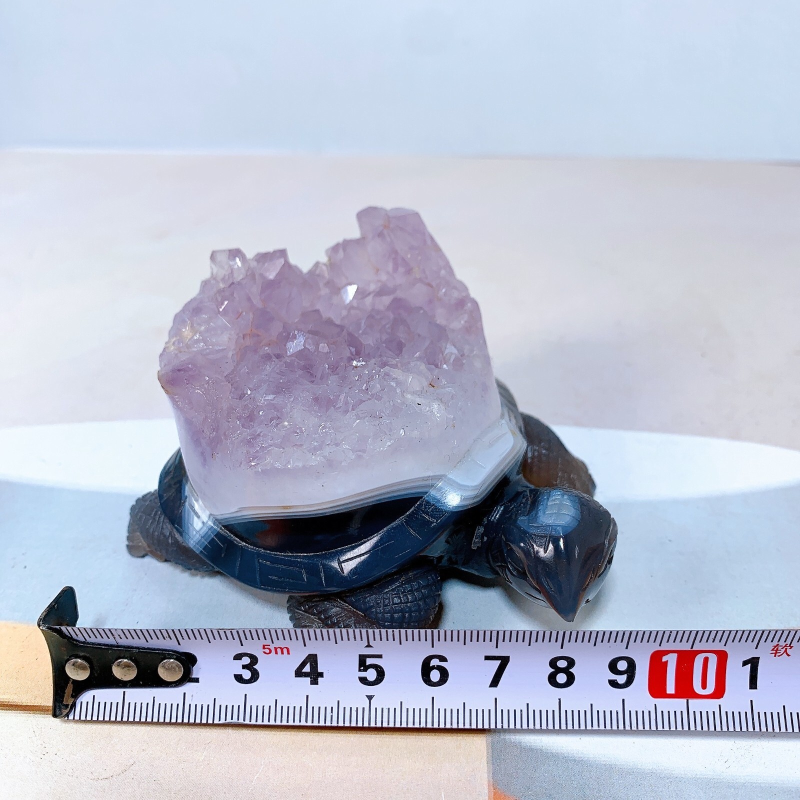 1pc Natural amethyst agate turtle Crystal turtle carving healing Home decora
