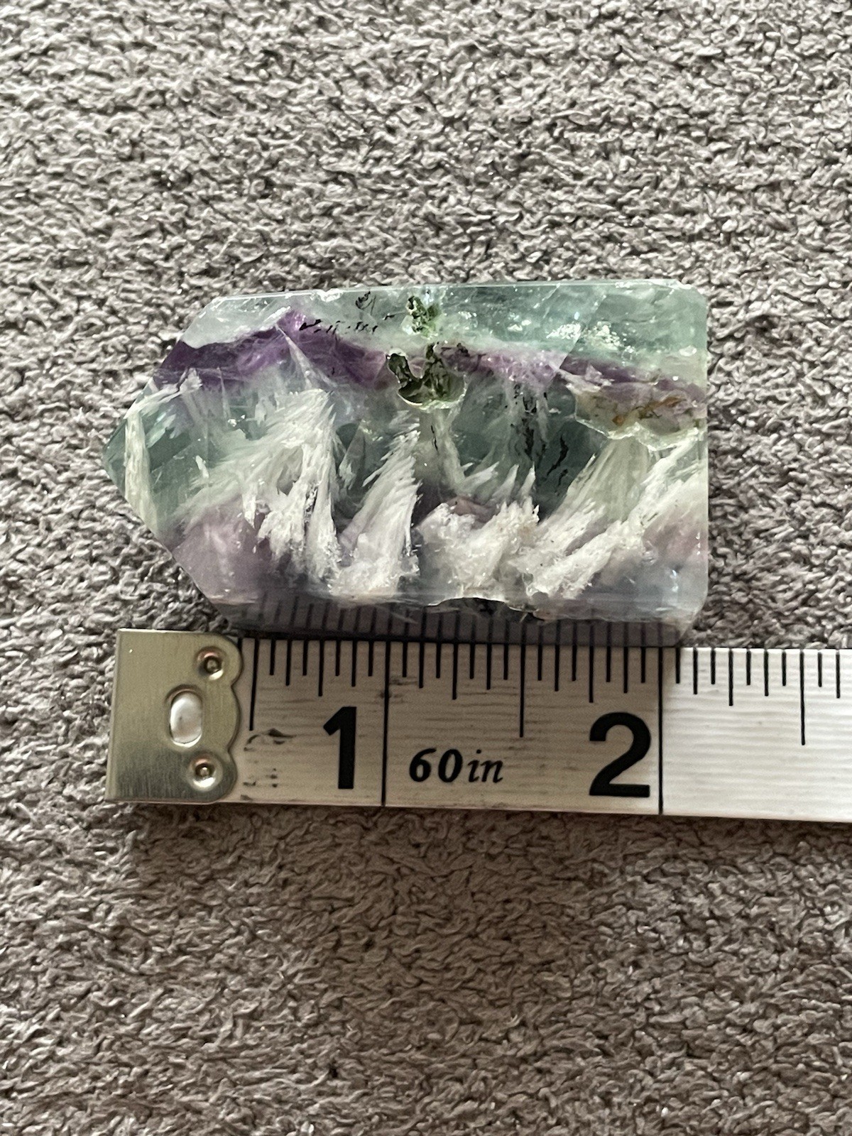 Feather Fluorite Crystal/Gemstone Mini Point/Tower 77G 2″ x 1 1/4″
