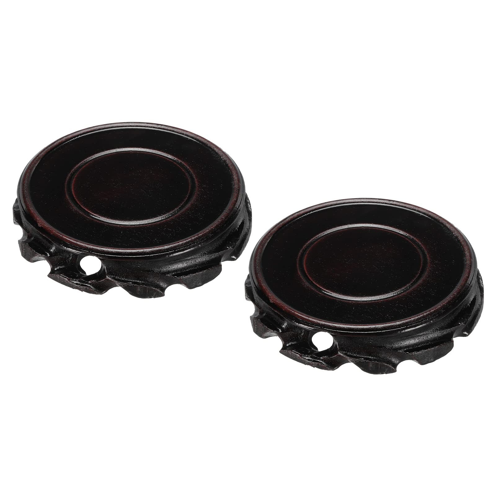 Wooden Stand Holders Displays Base 100mm Diameter Black for Vase Bonsai Stone…