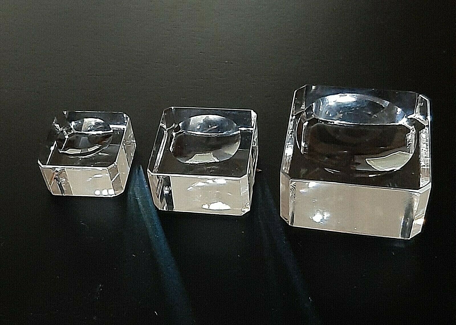 USA Seller – 3 Set of Clear Crystal Display Stand Base For Crystal Ball