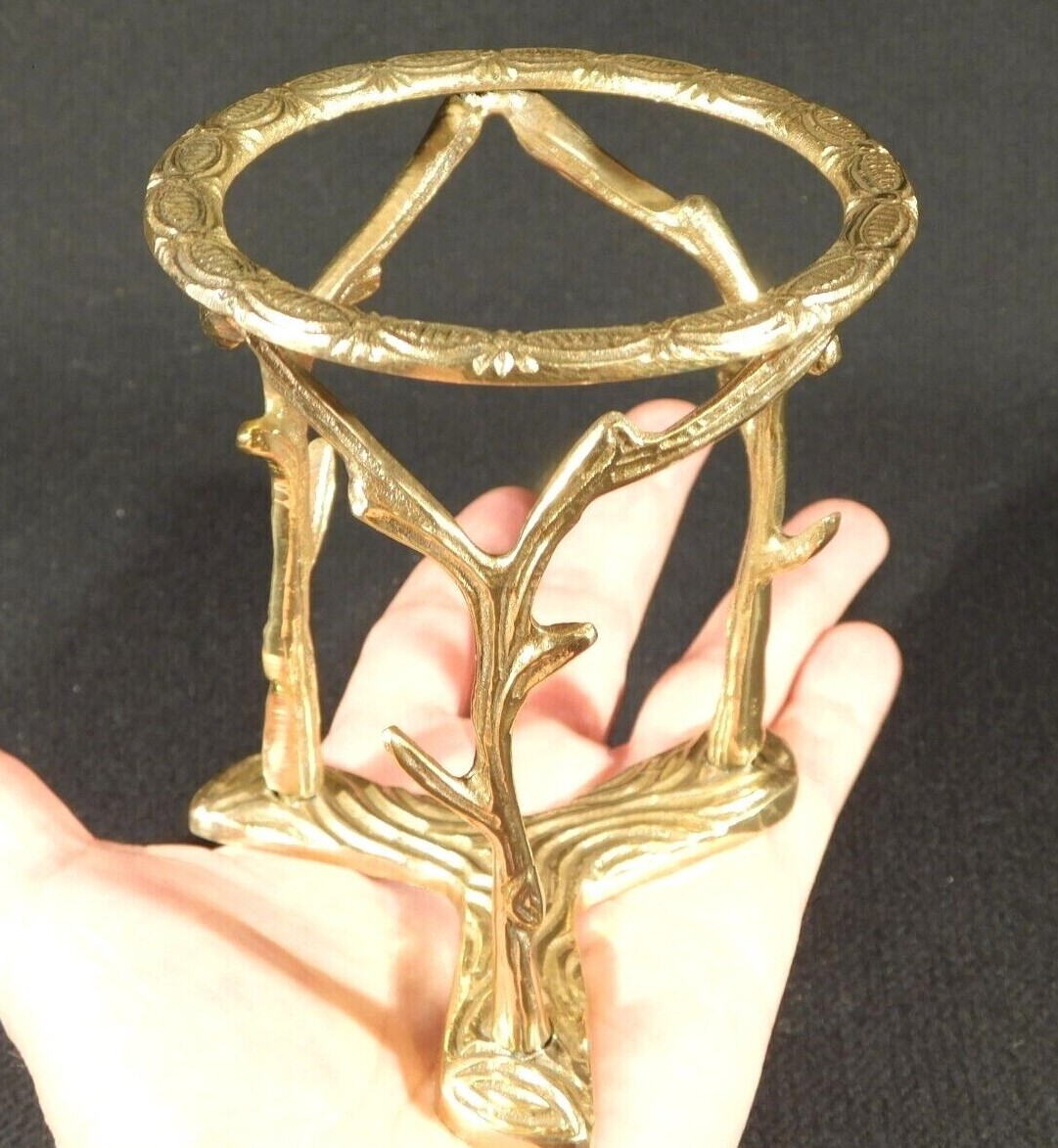 Sphere Display Stand Large Size Brass / Gold Color Tall BRANCH Design