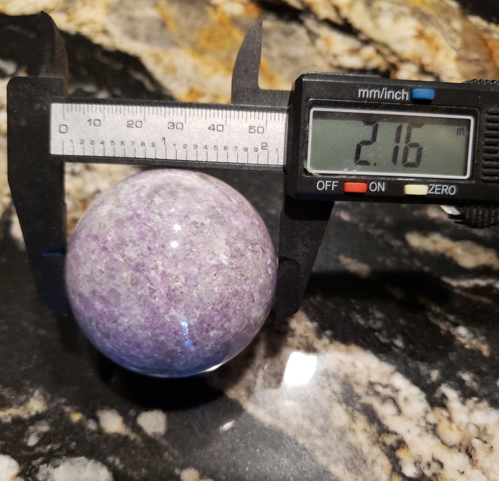 2.15″ Hackmanite Mineral Sphere Orb Ball STRONG UV, 220g or 7.76 oz