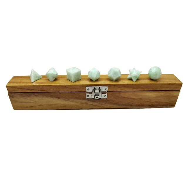 Amazonite Geometry 7 Pcs Platonic Solid Set, Platonic Set, Amazonite Crystal