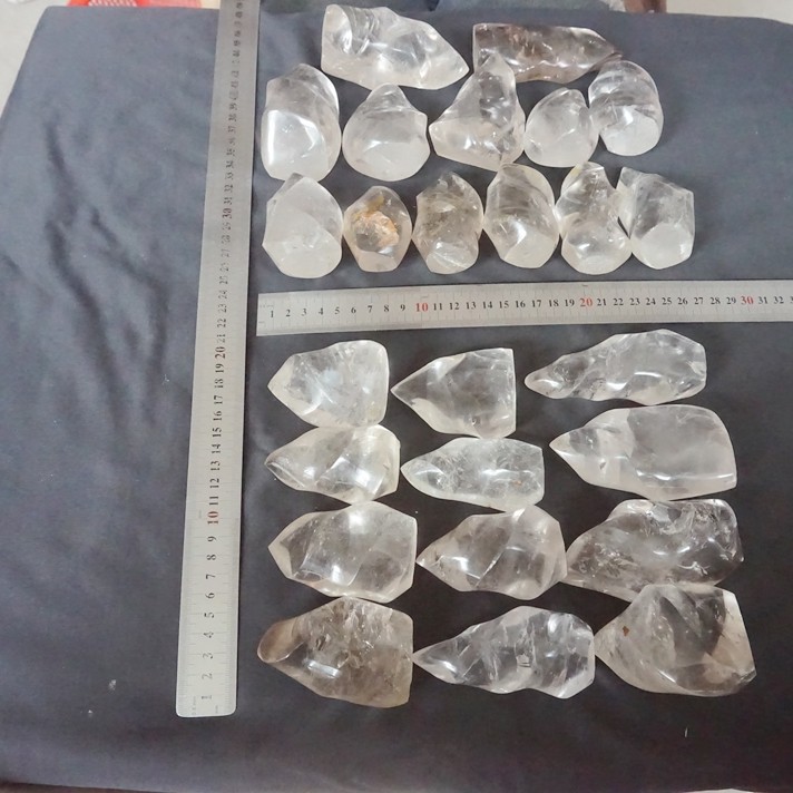 11LB 25 Natural Clear White Quartz Crystal Flame Point Carved Polished Healing