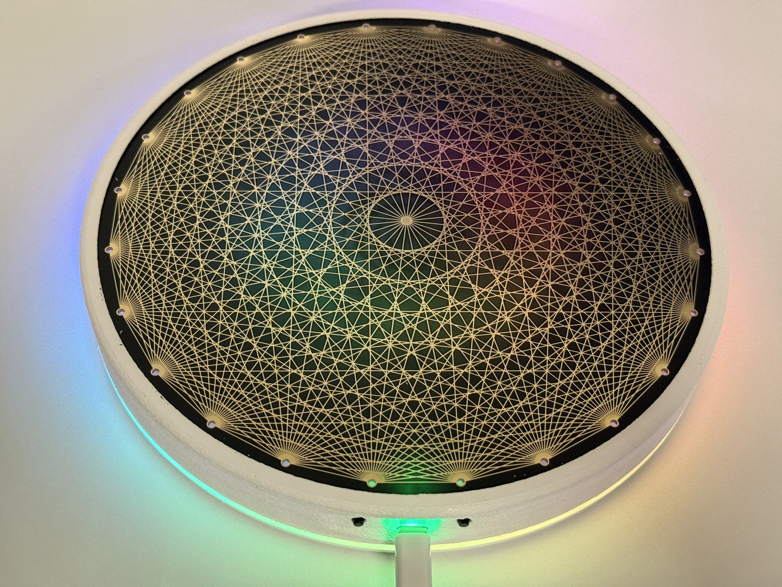 Actively Powered Tesseract Crystal Grid Altar Plate