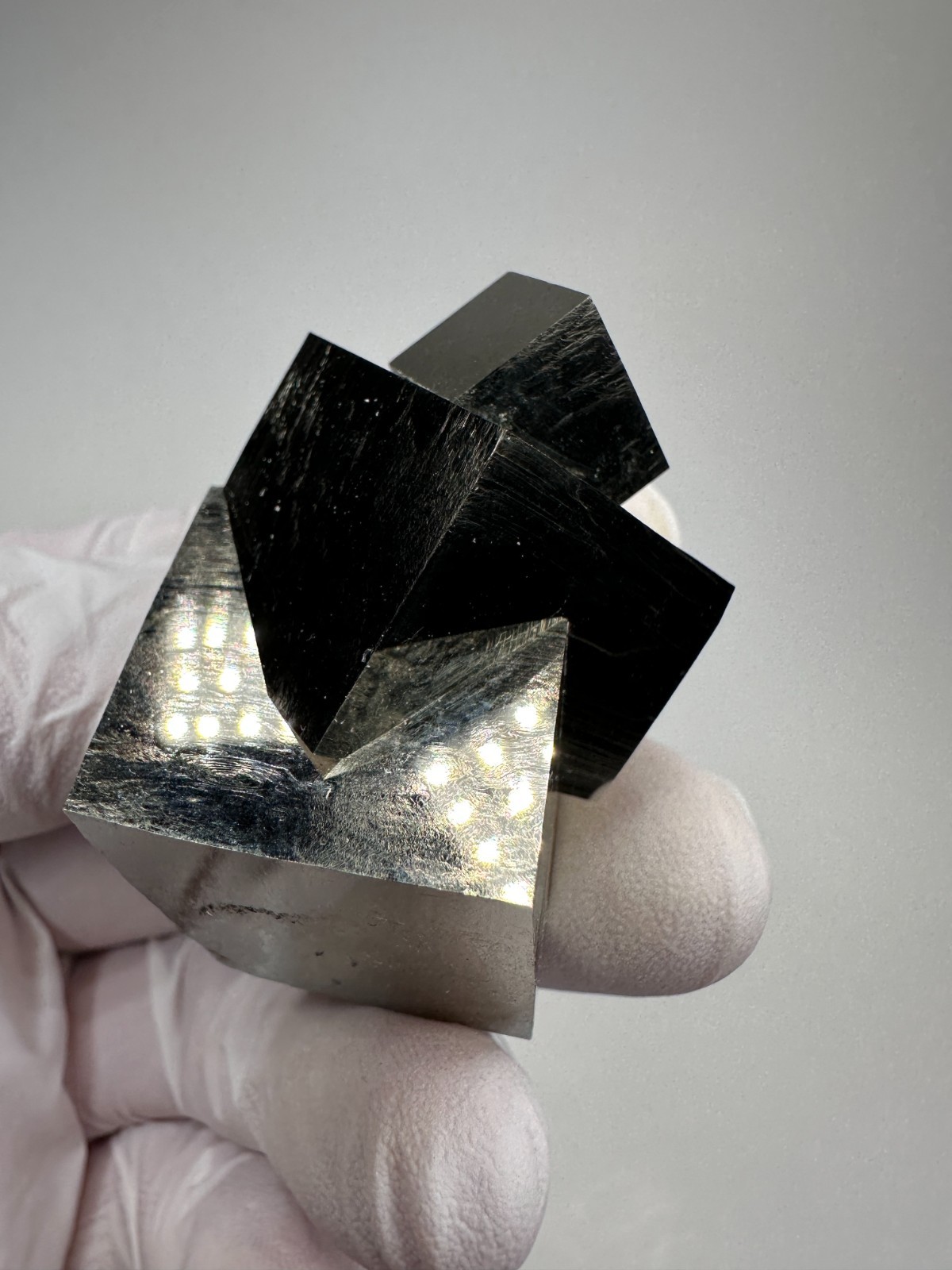Rare Lusterous Entwined Interlocking Pyrite Cube Cluster_Spain