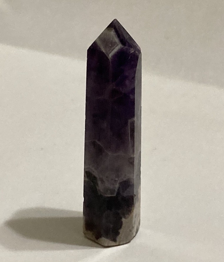 24G Purple Amethyst Cut Polished Crystal Tower Pyramid Decor Mineral Specimen