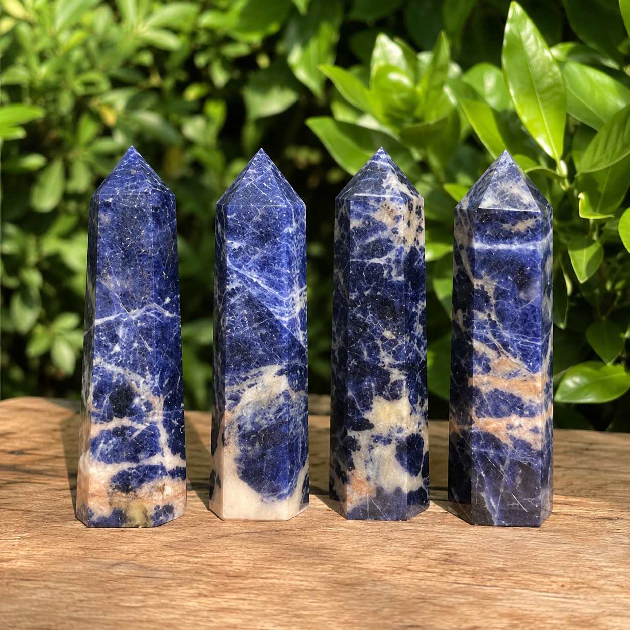 Natural Sodalite Quartz Crystal Tower Obelisk Wand Mineral Specimen Collector