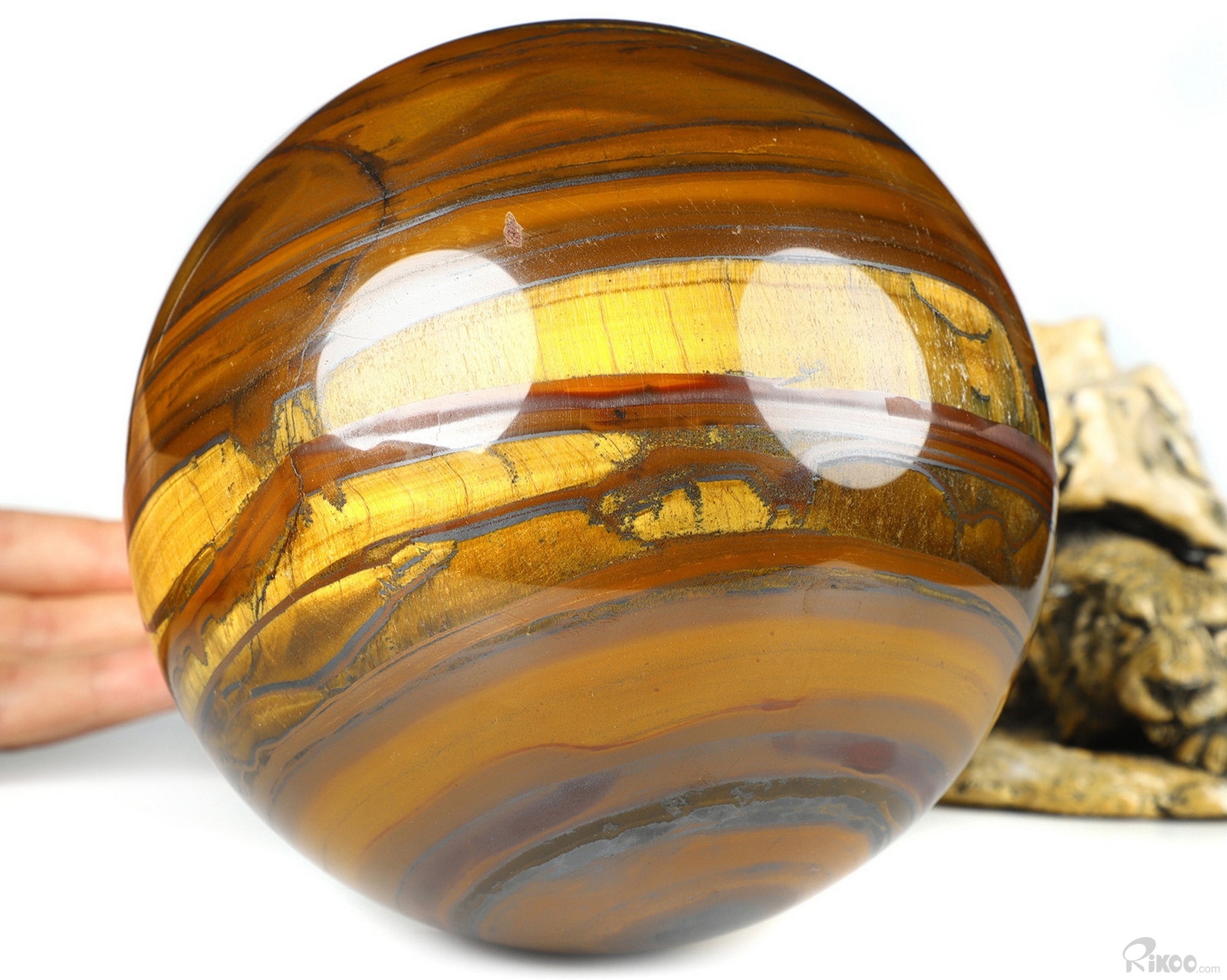 5.7″ Tiger Iron Eye Hand Carved Crystal Ball/Sphere, Crystal Healing