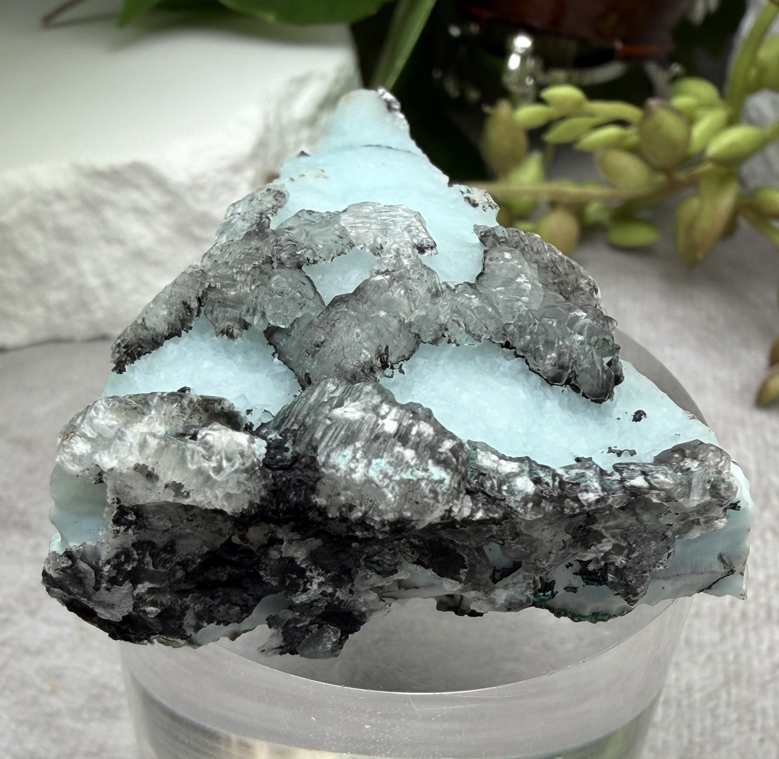 Crystal 43g Hemimorphite With Selenite Specimen Mineral Raw