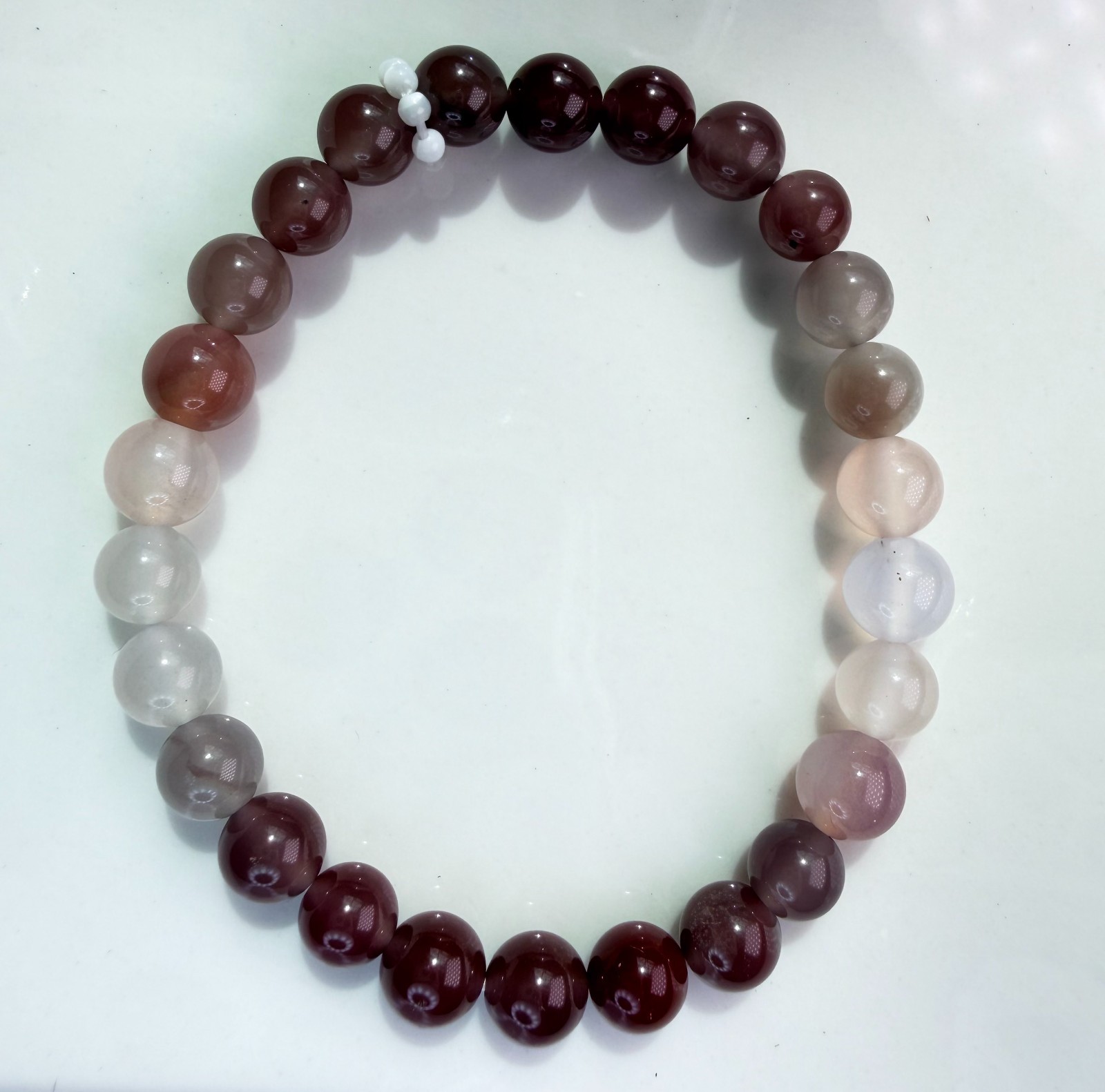 High Quality Mauve Ombré Yanyuan Agate Bracelet 6mm Beads Design Bracelet