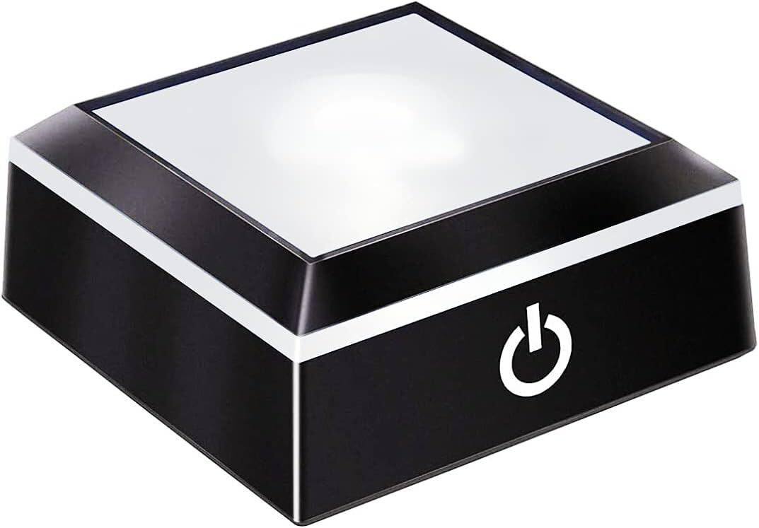 EUSTUMA LED Light Base Non-Slip Square Display Stand in A Flat Top Surface
