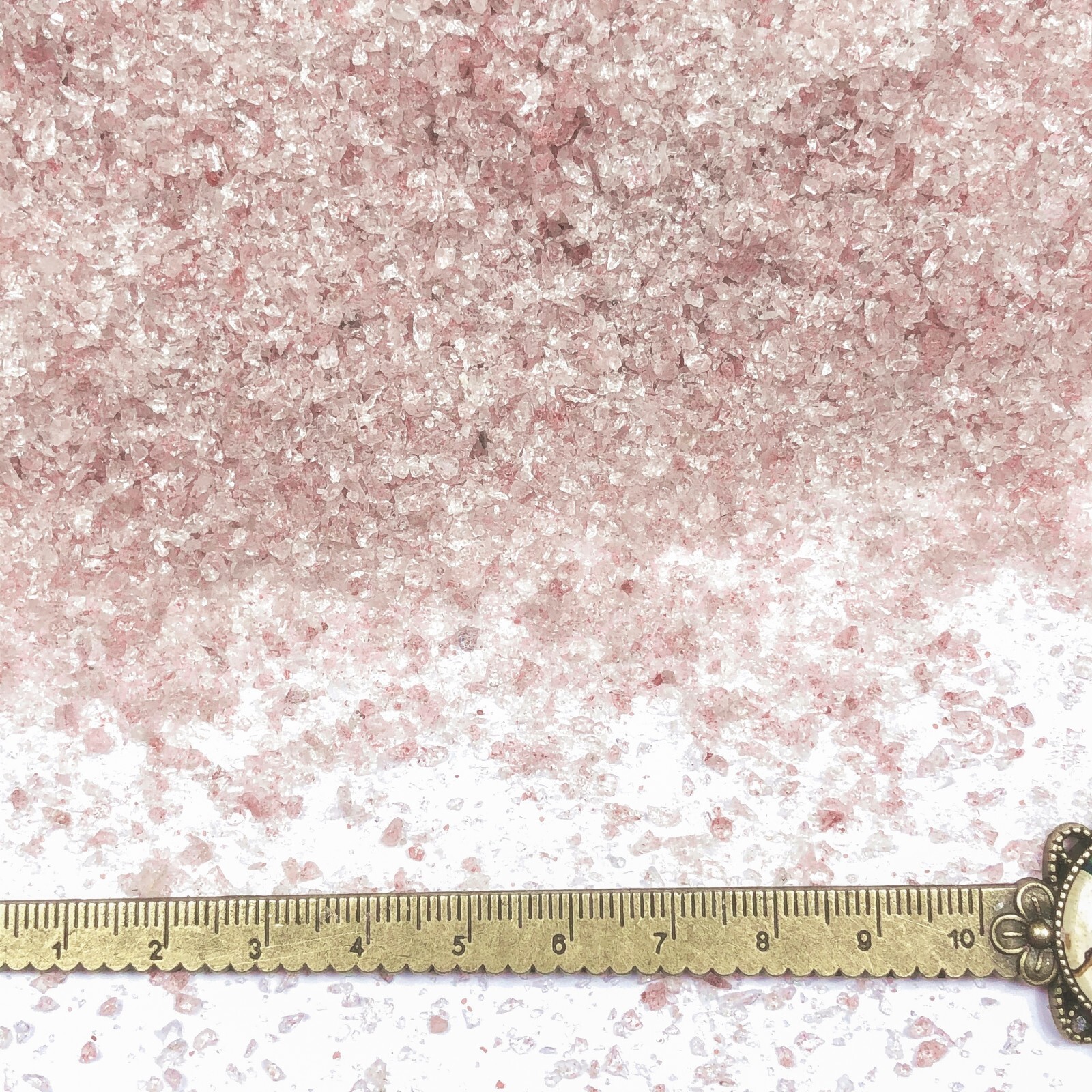 Crushed Strawberry Quartz Sand, 2mm-0.25mm, Gemstone Sand for Rings & Jewelry