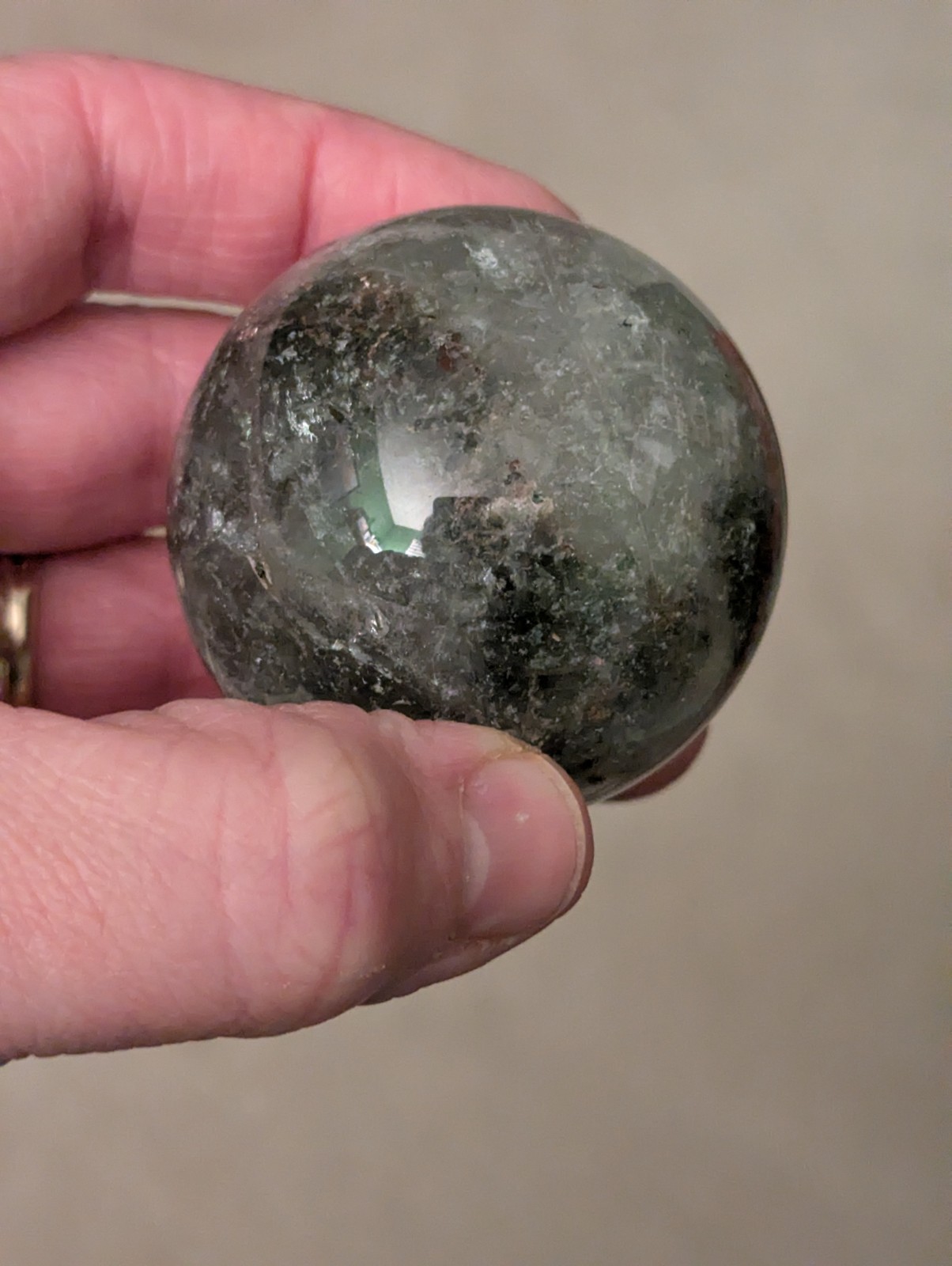 Lot of 3 Moss Agate Crystal Spheres 1.75-2.0″ Polished Natural Stone 386 g Total